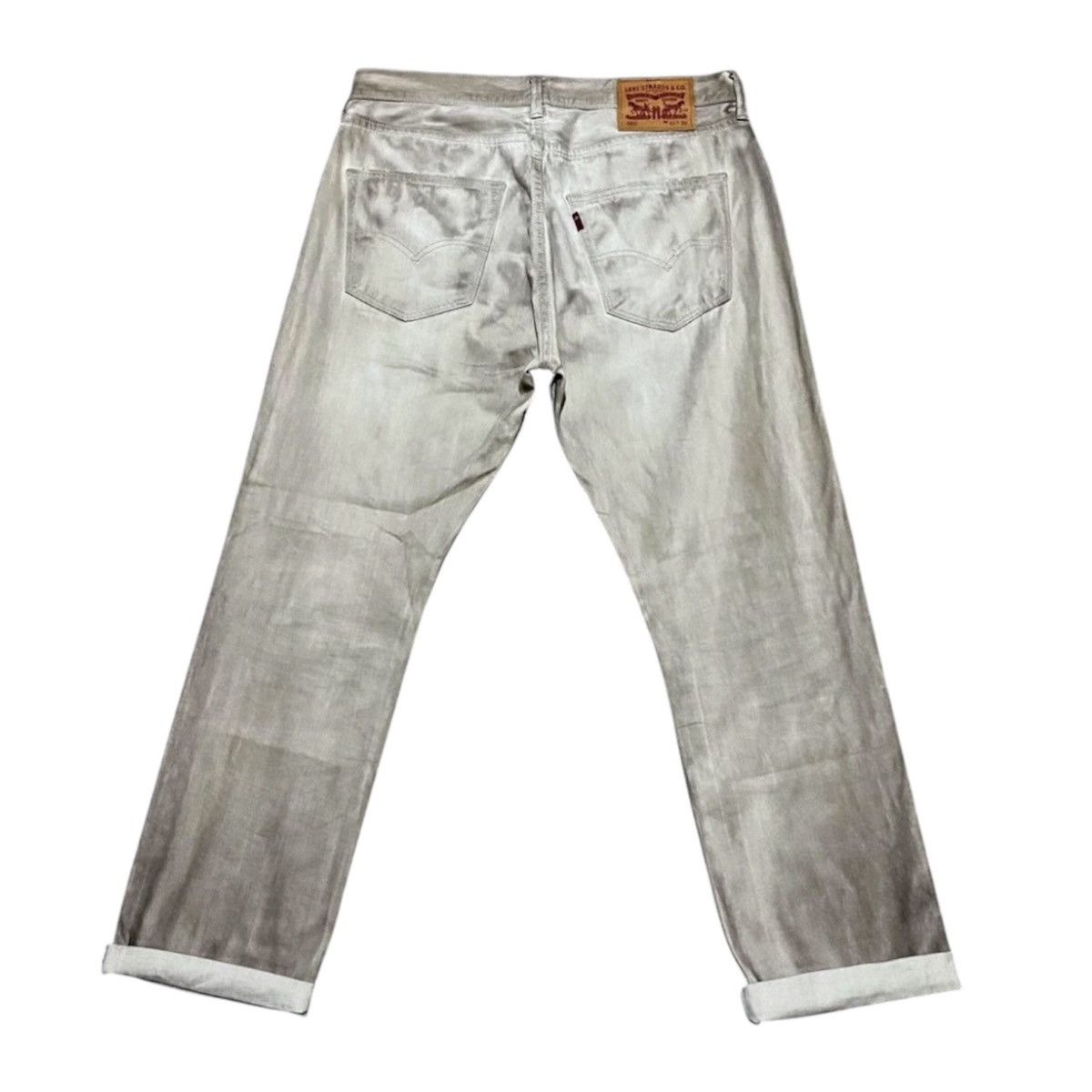Levi's Vintage Clothing Levi's 501 "Frost Finish” Dyed Painted Beige Jeans Denim Size US 33 - 2 Thumbnail
