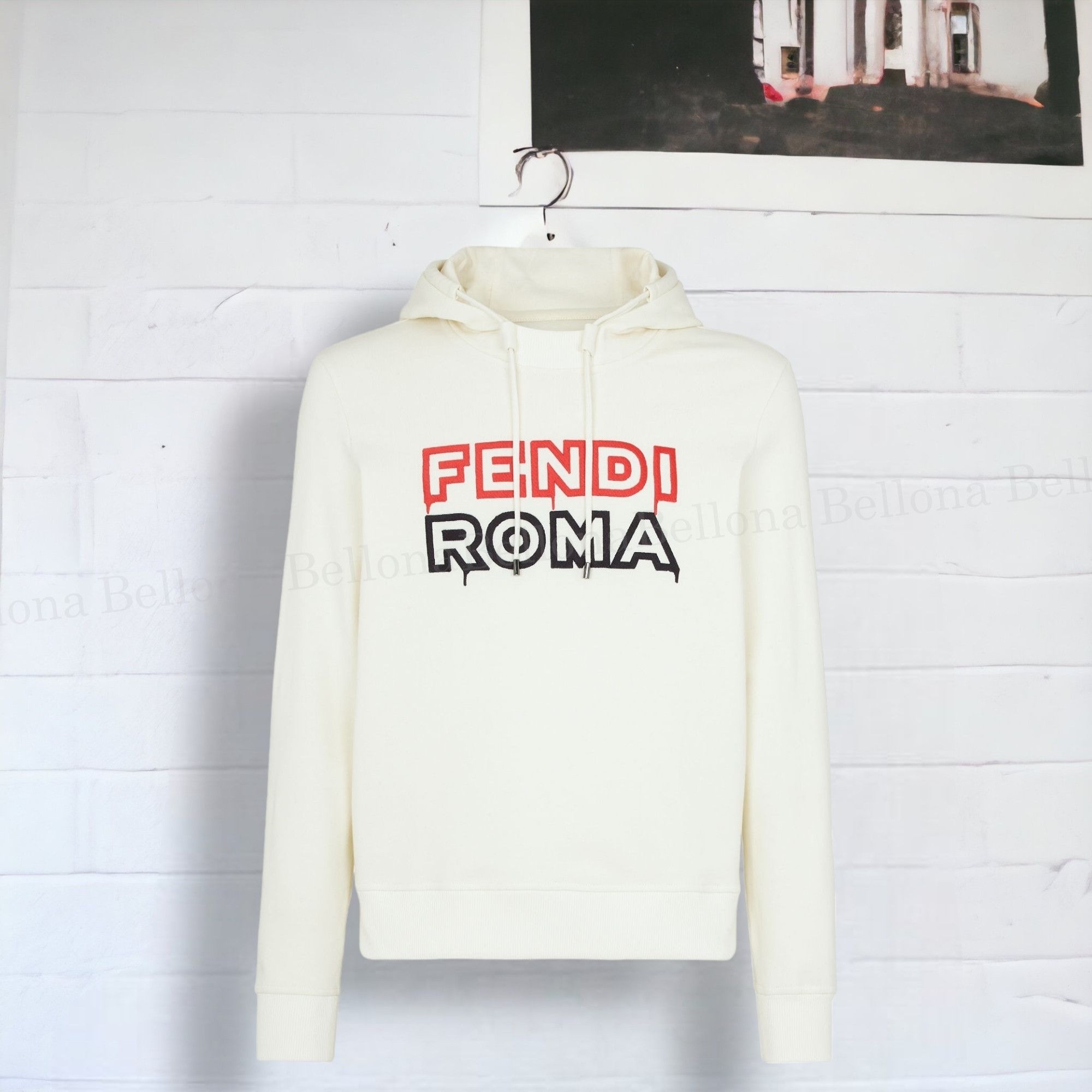 image of Fendi O1W1Db11223 Hoodie In White, Men's (Size Small)