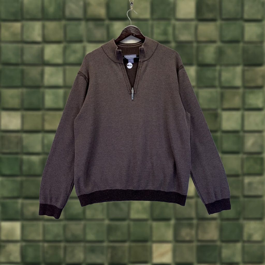 Tommy Bahama VINTAGE? No — Tommy Bahama Reversible Pima Cotton Brown 1/4 Zip Mens Sweater 2XL Size US XXL / EU 58 / 5 - 1 Thumbnail