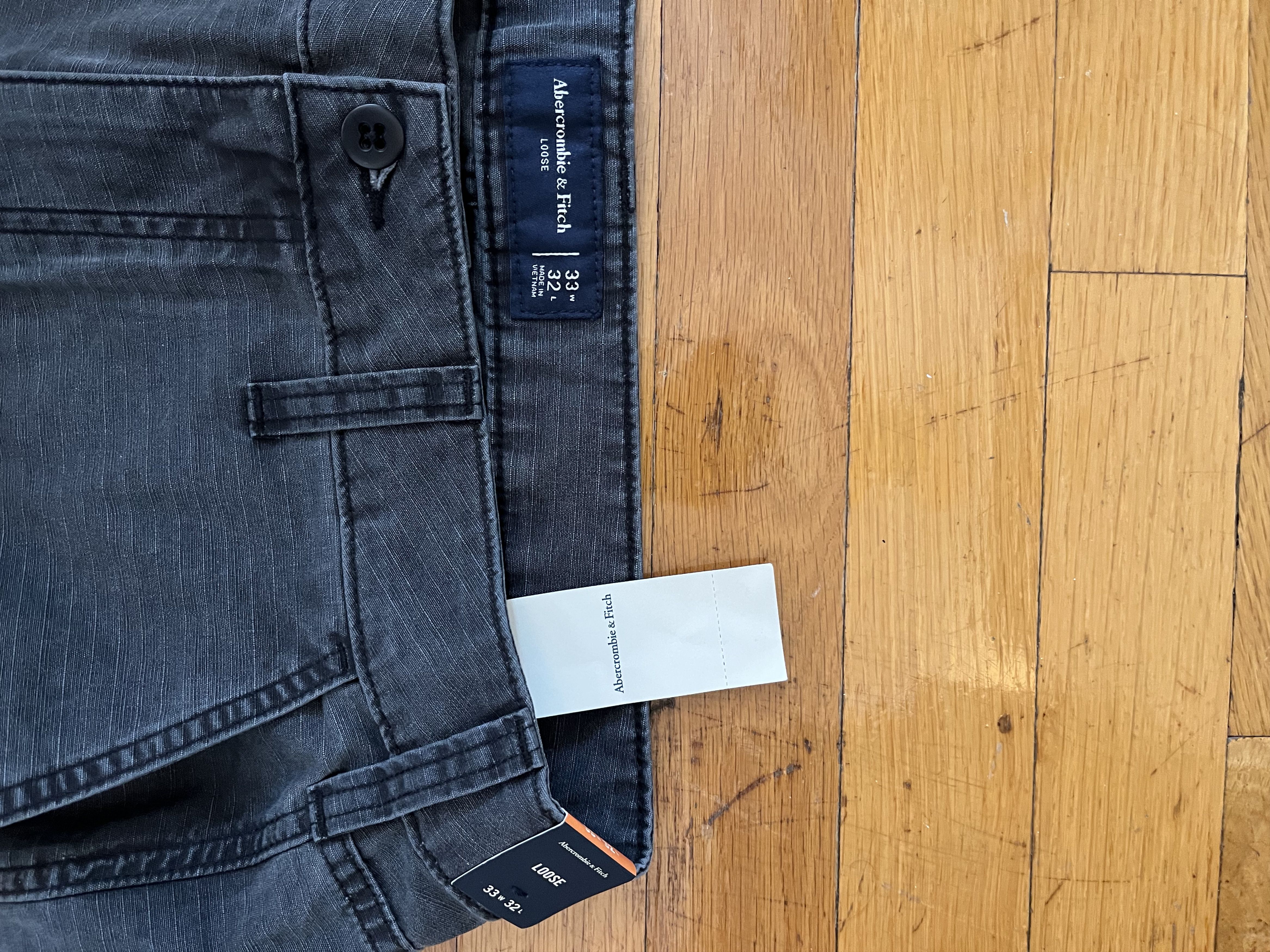 Abercrombie & Fitch Double Knee Gray Carpenter Pants Men's 33x32 Size US 33 - 5 Thumbnail