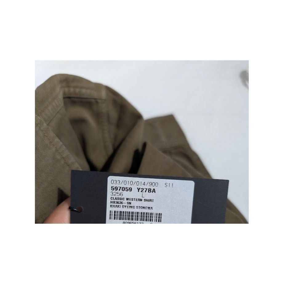 Saint Laurent Paris o1rshd1 Classic Western Shirt in Khaki Dyeing Stonewa Size US L / EU 52-54 / 3 - 19 Thumbnail