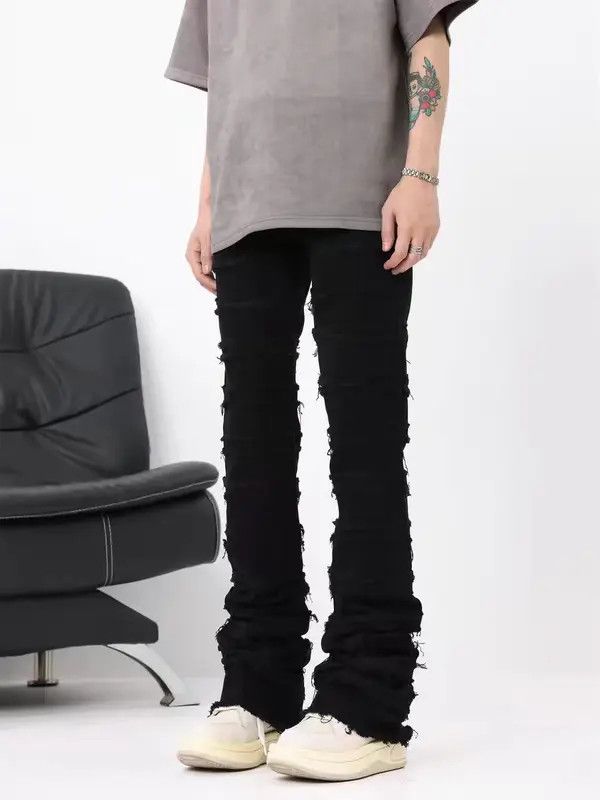 Japanese Brand Vintage Street Punk Ruffled Raw Hem Casual Pants Size US 32 / EU 48 - 7 Thumbnail