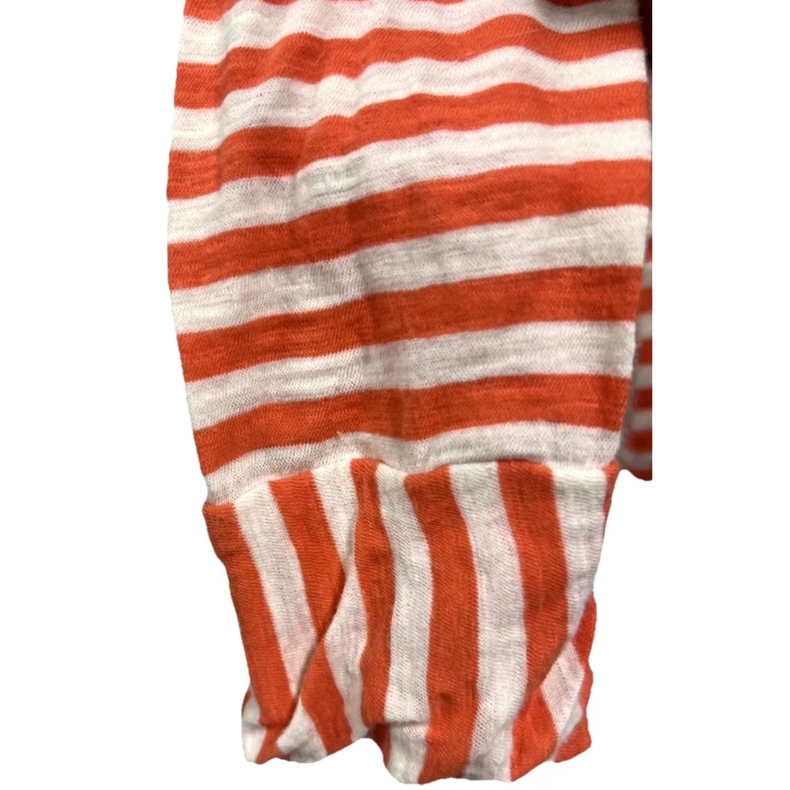 J.Crew J.Crew Women’s Nautical Tee Stripe White Orange Long Sleeve Scoop Neck M Shirt Top Size M / US 6-8 / IT 42-44 - 6 Thumbnail
