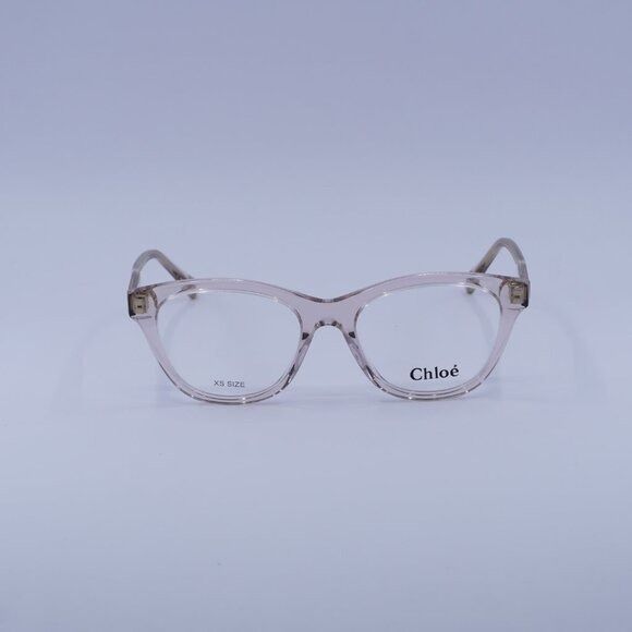 Chloe Chloe CH0085O 003 Eyeglasses Transparent Pink 49mm Square Size ONE SIZE - 4 Thumbnail