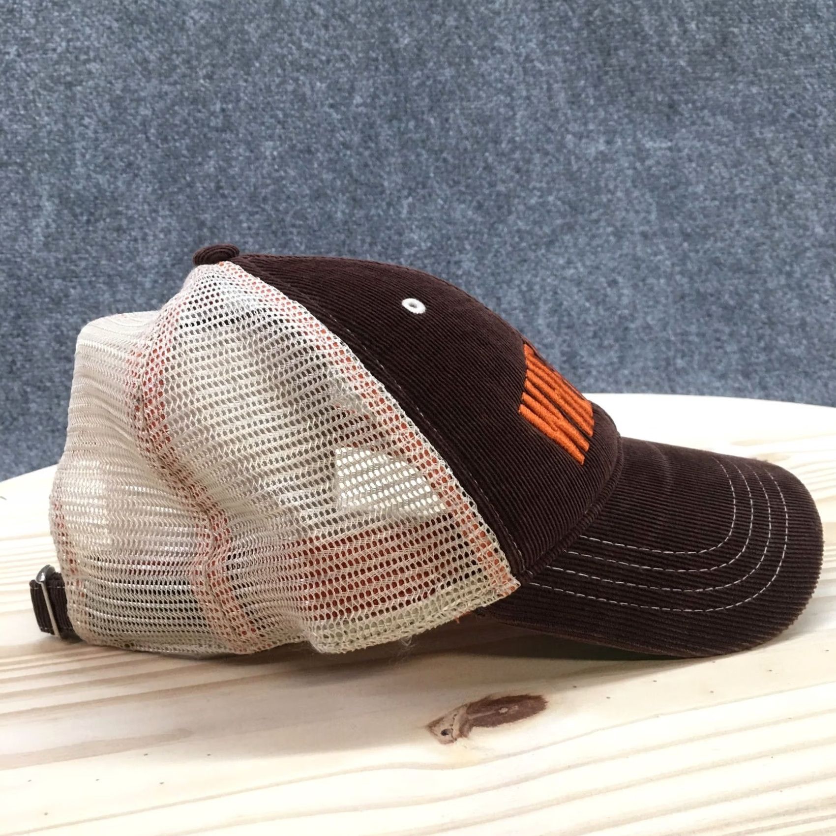 Logo 7 Wheaties Trucker Hat Mens Brown One Size Embroidered Logo Corduroy Curved Brim Size ONE SIZE - 5 Thumbnail