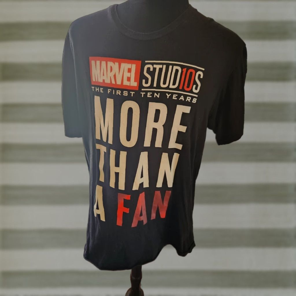 Vintage VINTAGE Marvel Studios T-SHIRT Men XL Black The FIRST ten YEARS Avengers Crew Neck Short Sleeve Cotton Tagless Double-Sided Easy Care Size US XL / EU 56 / 4 - 1 Thumbnail