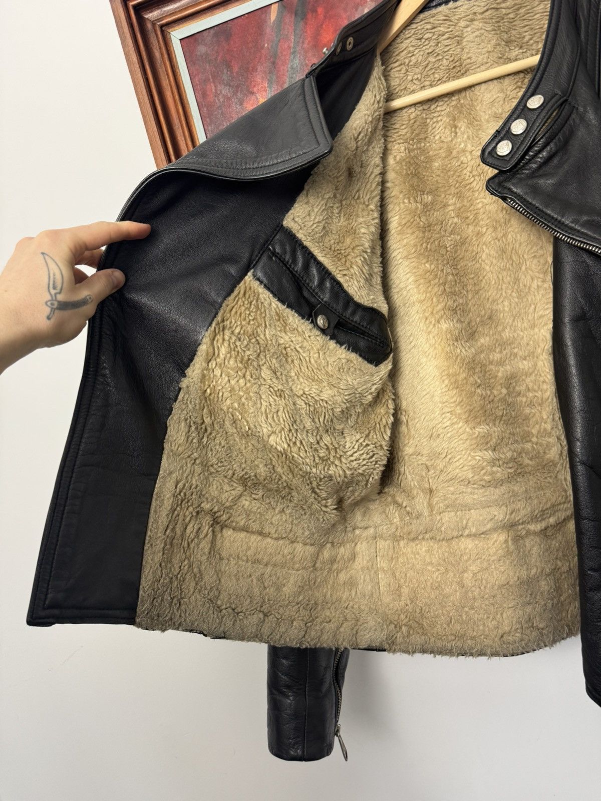 Vintage Vintage 90s Cropped Boxy Leather Racing Jacket Avant Garde Size US L / EU 52-54 / 3 - 8 Thumbnail