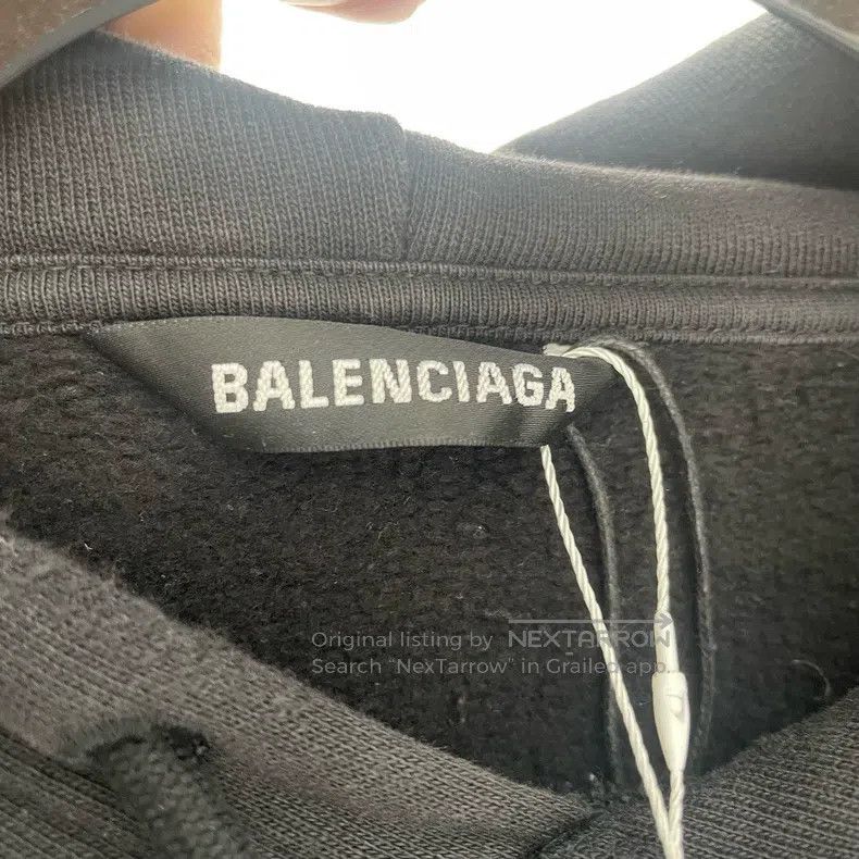 Balenciaga Balenciaga Letter love black destroyed hoodie Size US M / EU 48-50 / 2 - 5 Thumbnail