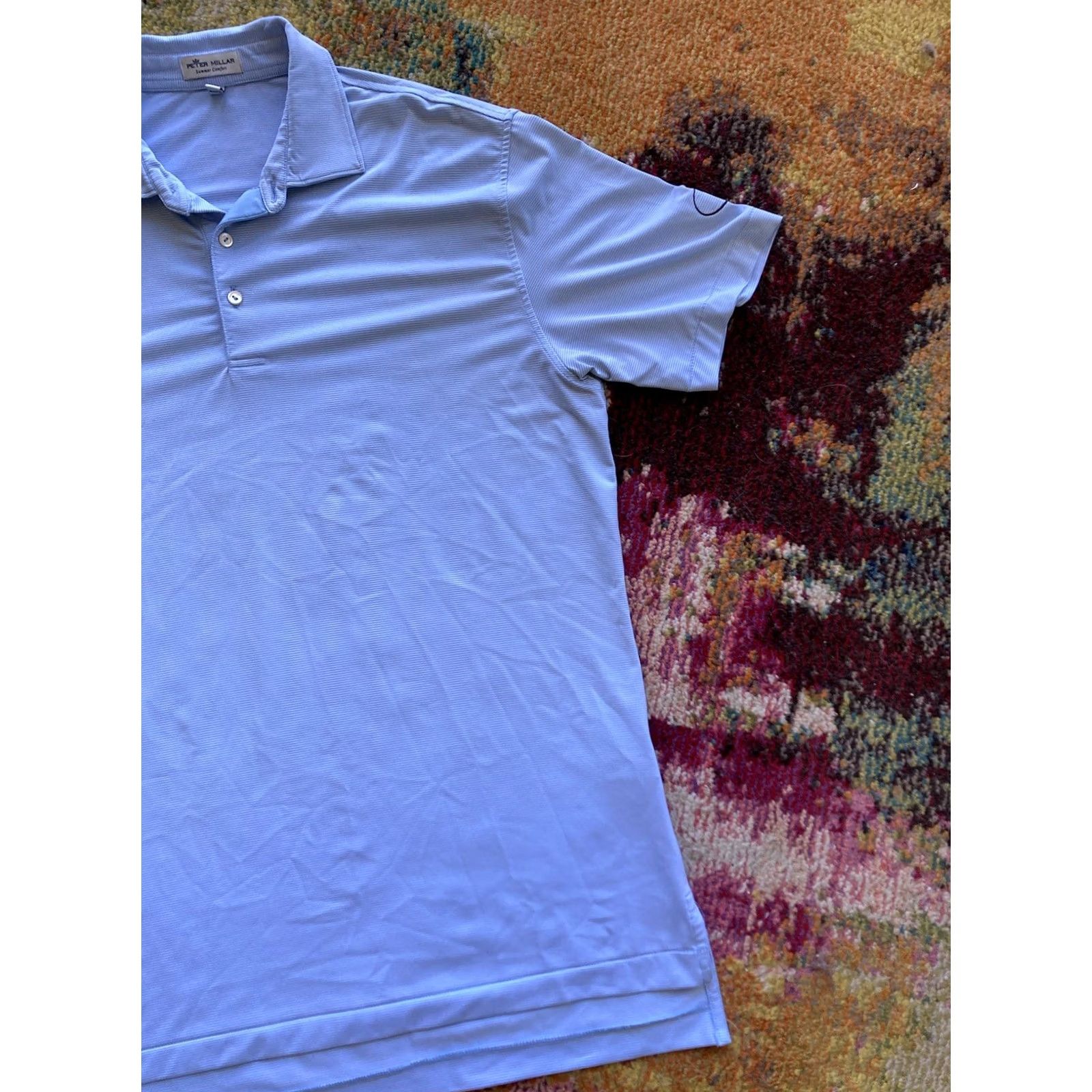 Peter Millar Peter Millar Summer Comfort Polo Shirt Mens Medium Blue Striped Logo Embroidered Golf Activewear Casual Travel Short Sleeve Polo Club Mens Size US M / EU 48-50 / 2 - 3 Thumbnail