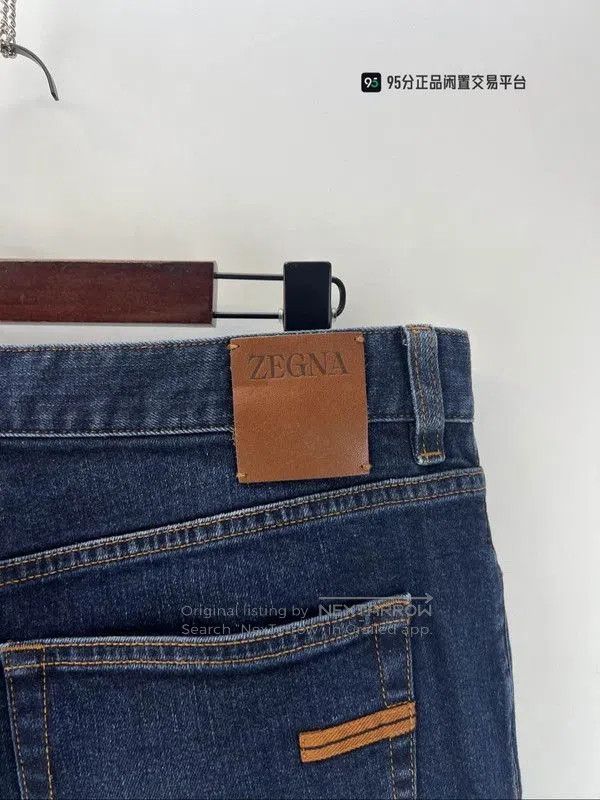 Ermenegildo Zegna Zegna Men's Dark Blue Long Denim Jeans. Size US 35 - 2 Thumbnail