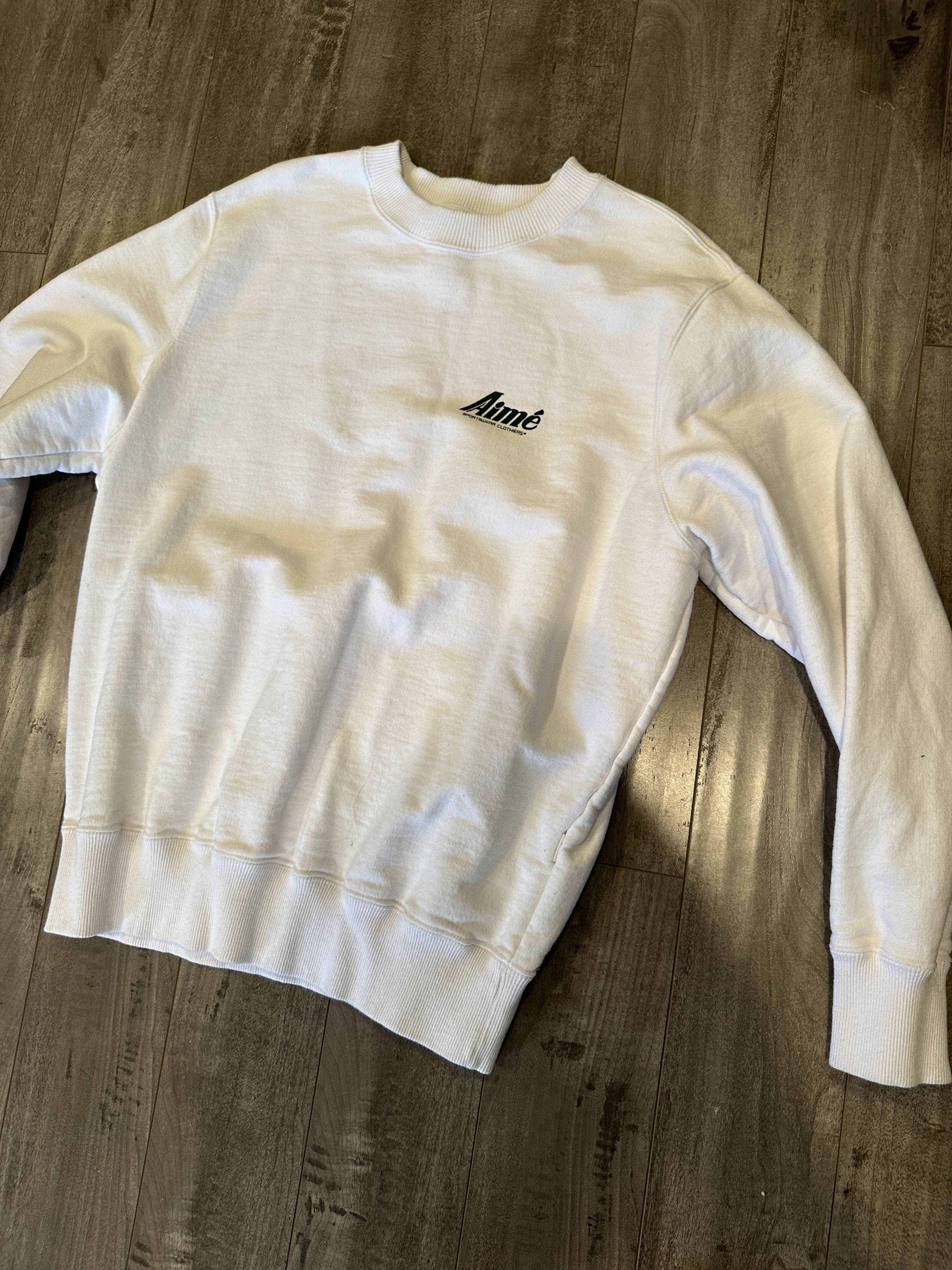 image of Aime Leon Dore Crewneck Sweater in White, Men's (Size Small)