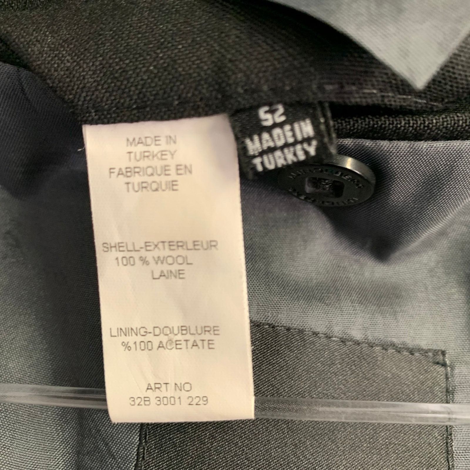J.Lindeberg J.LINDEBERG Size 42 Black Wool Notch Lapel Sport Coat Size 42R - 7 Thumbnail