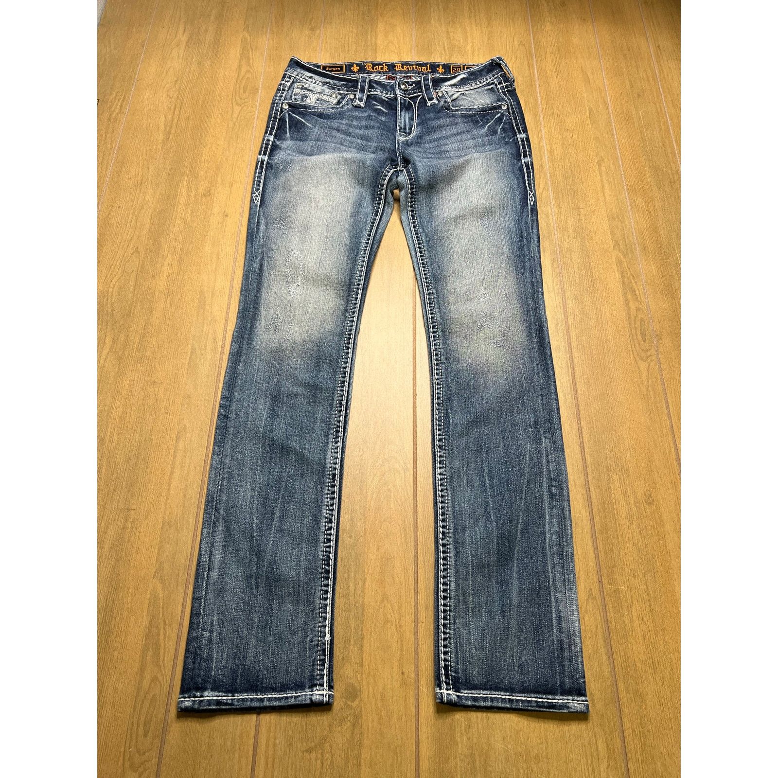Rock Revival Rock Revival Embellished Low Rise Sargon Straight Denim 29 Size 29" - 2 Thumbnail