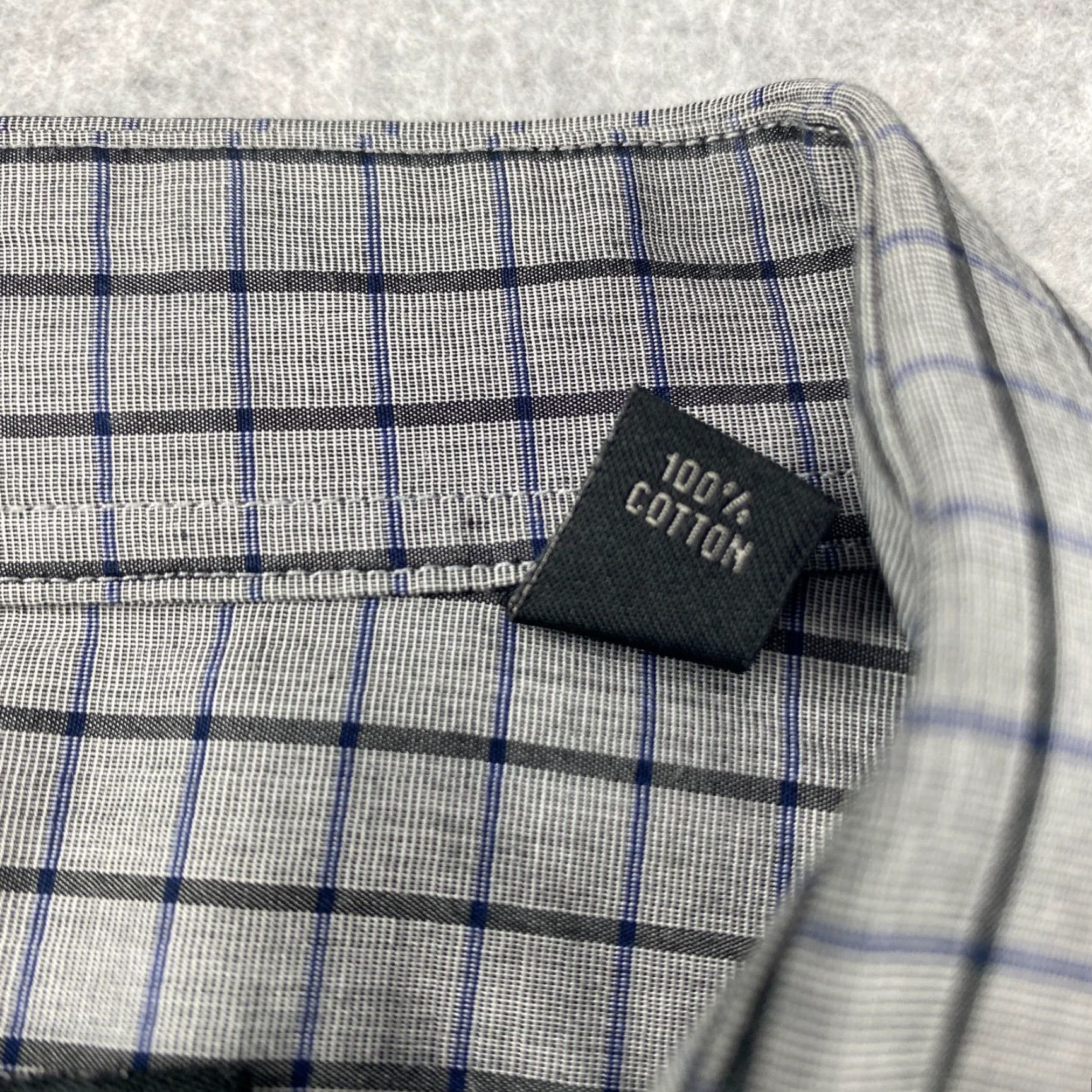 John Varvatos John Varvatos Star USA Shirt Button Up Mens XL 17.5 34/35 Gray Plad Long Sleeve Size US XL / EU 56 / 4 - 6 Thumbnail