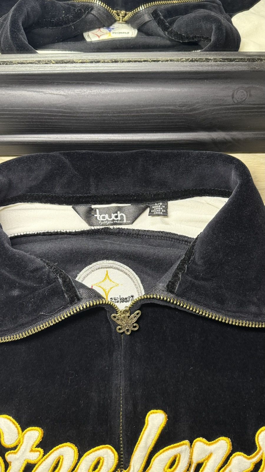 Starter Vintage 1990s Pittsburgh Steelers Velvet Embroidered Track Size L / US 10 / IT 46 - 7 Thumbnail