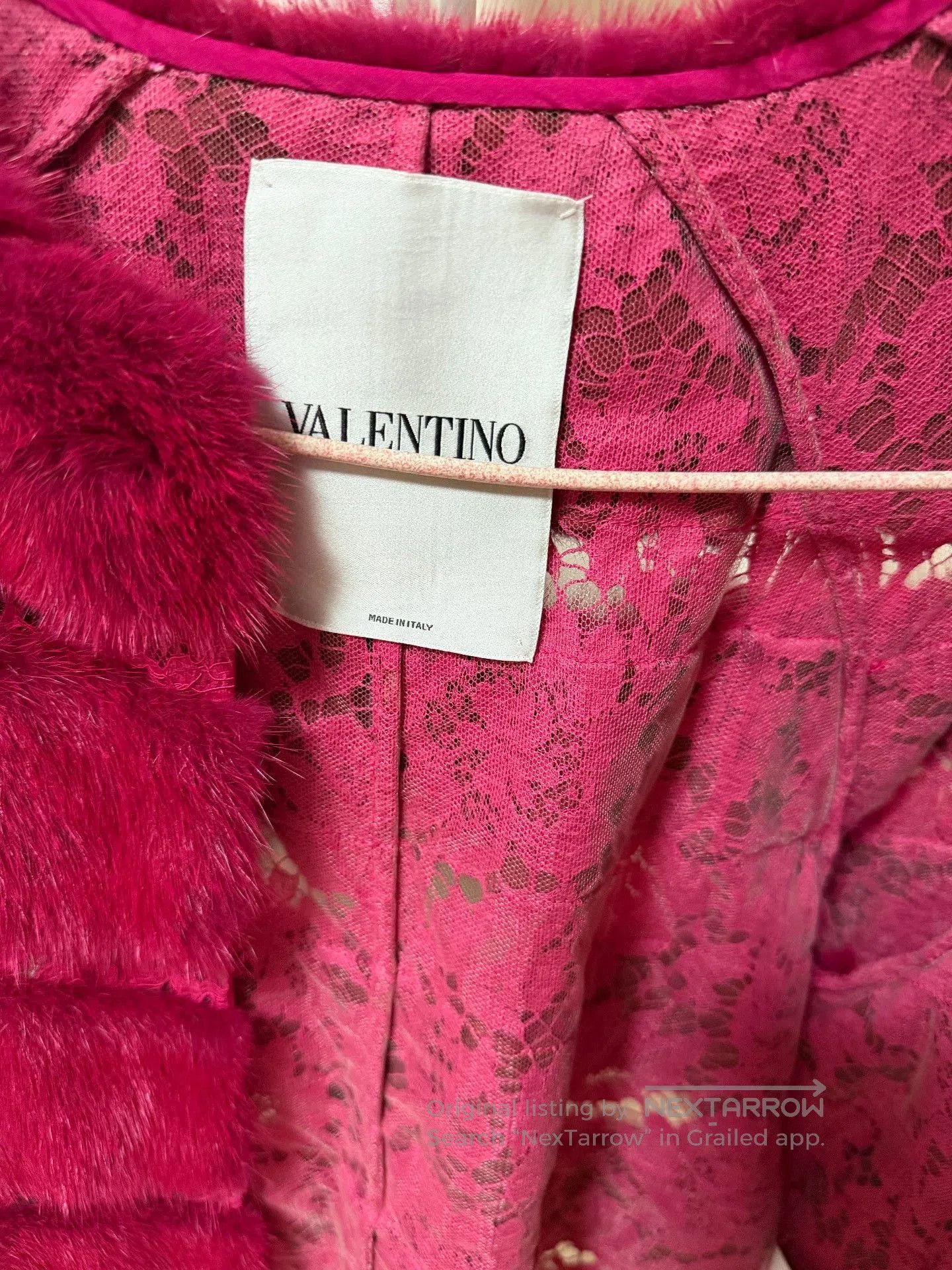 Valentino Valentino Burgundy Mink Coat with Lace. Size S / US 4 / IT 40 - 3 Thumbnail