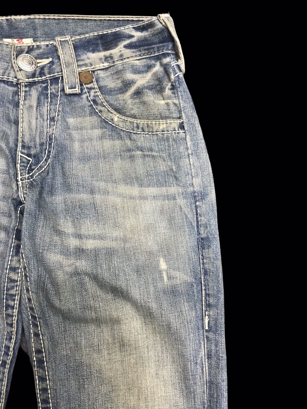True Religion 💥THRASHED💥TRUE RELIGION LOW RISE DISTRESSED DENIM F377 Size US 29 - 4 Thumbnail