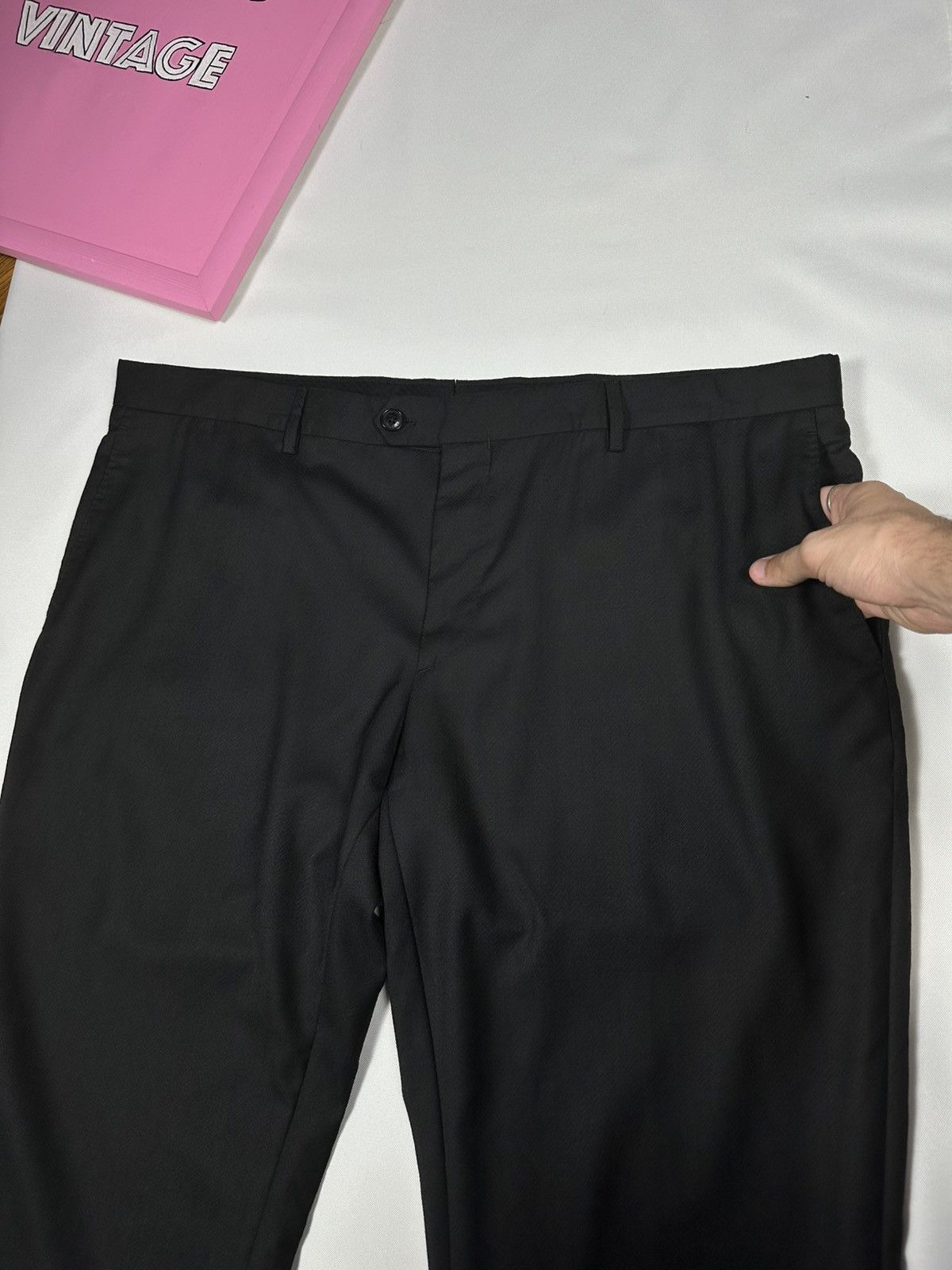 Etro ETRO 58 Pants Black Suit Logo Trousers Men’s Lana Wool Size US 42 / EU 58 - 7 Thumbnail