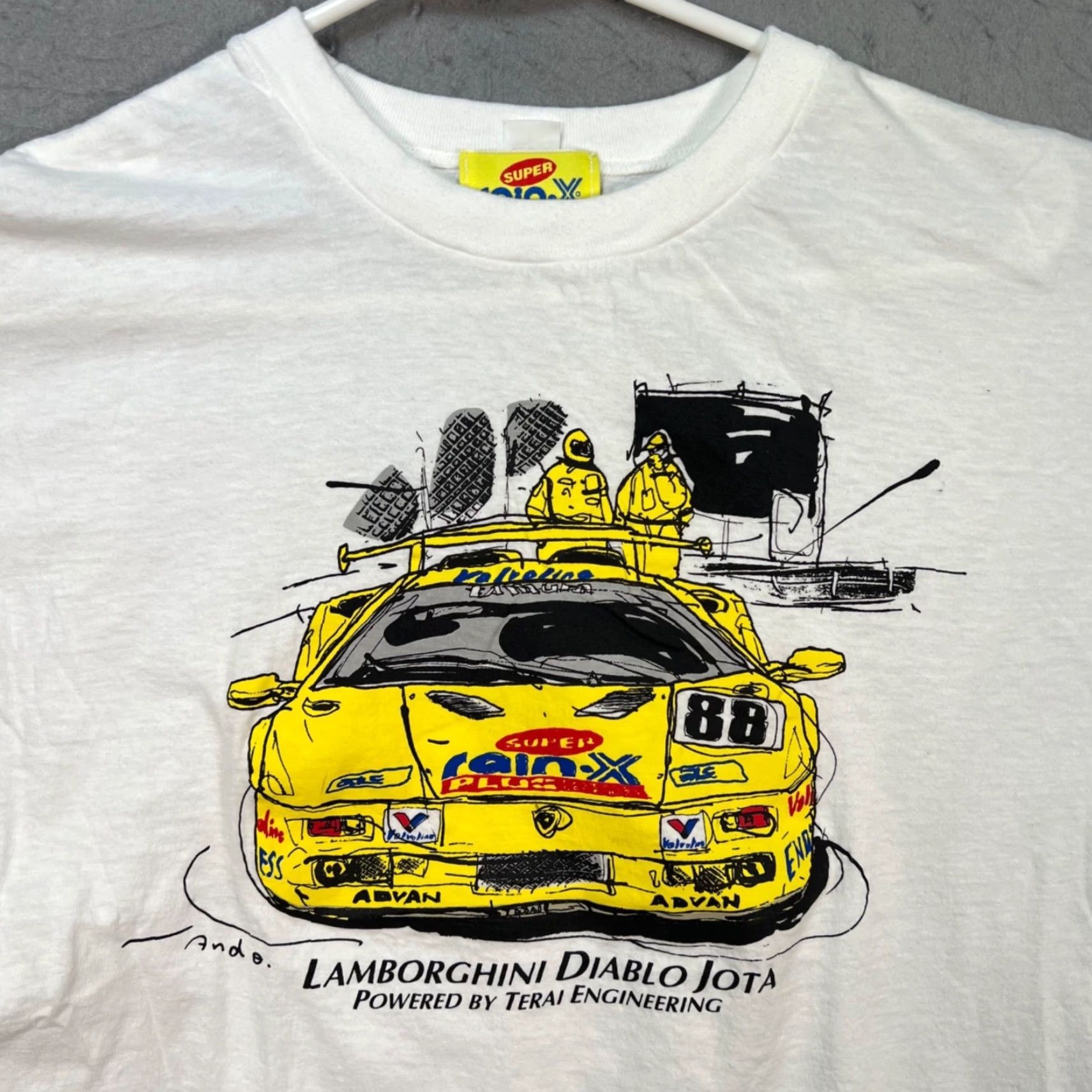 Lamborghini VINTAGE 90s Rain-X Lamborghini Diablo Jota Racing T-Shirt White Size Large Size US L / EU 52-54 / 3 - 5 Thumbnail