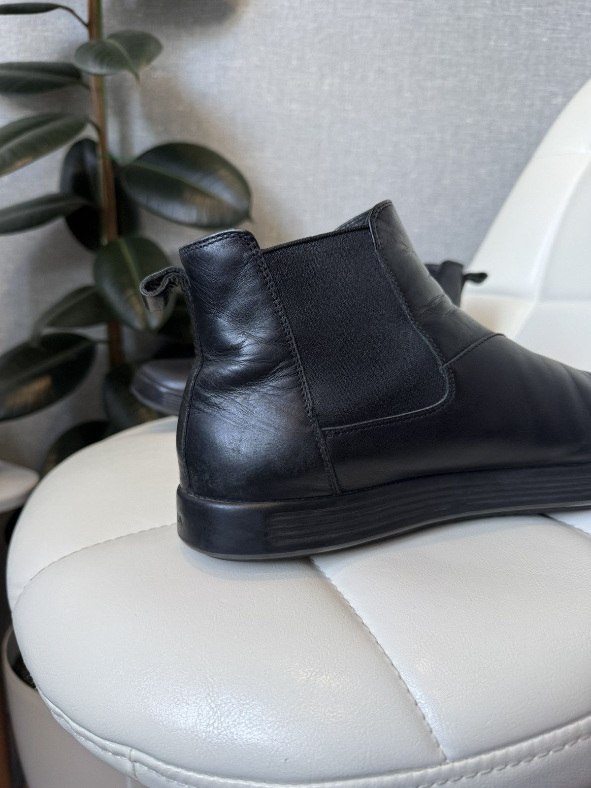 Prada Prada Black Leather Chelsea Boots Ankle Elastic Panel Shoes Size US 8.5 / EU 41-42 - 8 Thumbnail