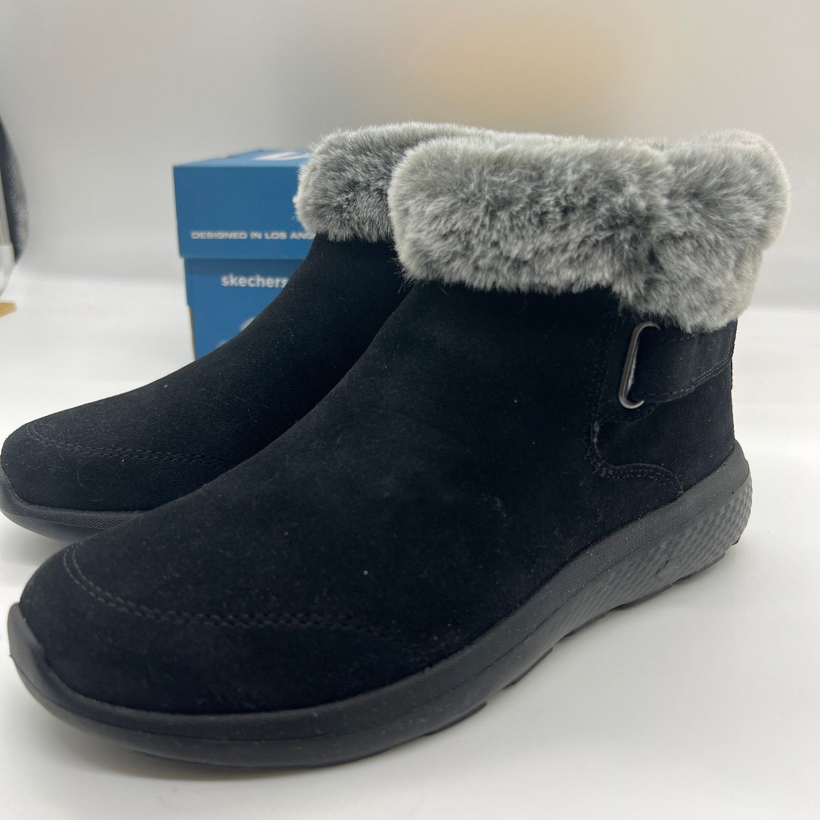 SKECHERS Skechers Ankle Boots Size 6 On the GO City 2 Black Suede Size US 6 / IT 36 - 2 Thumbnail