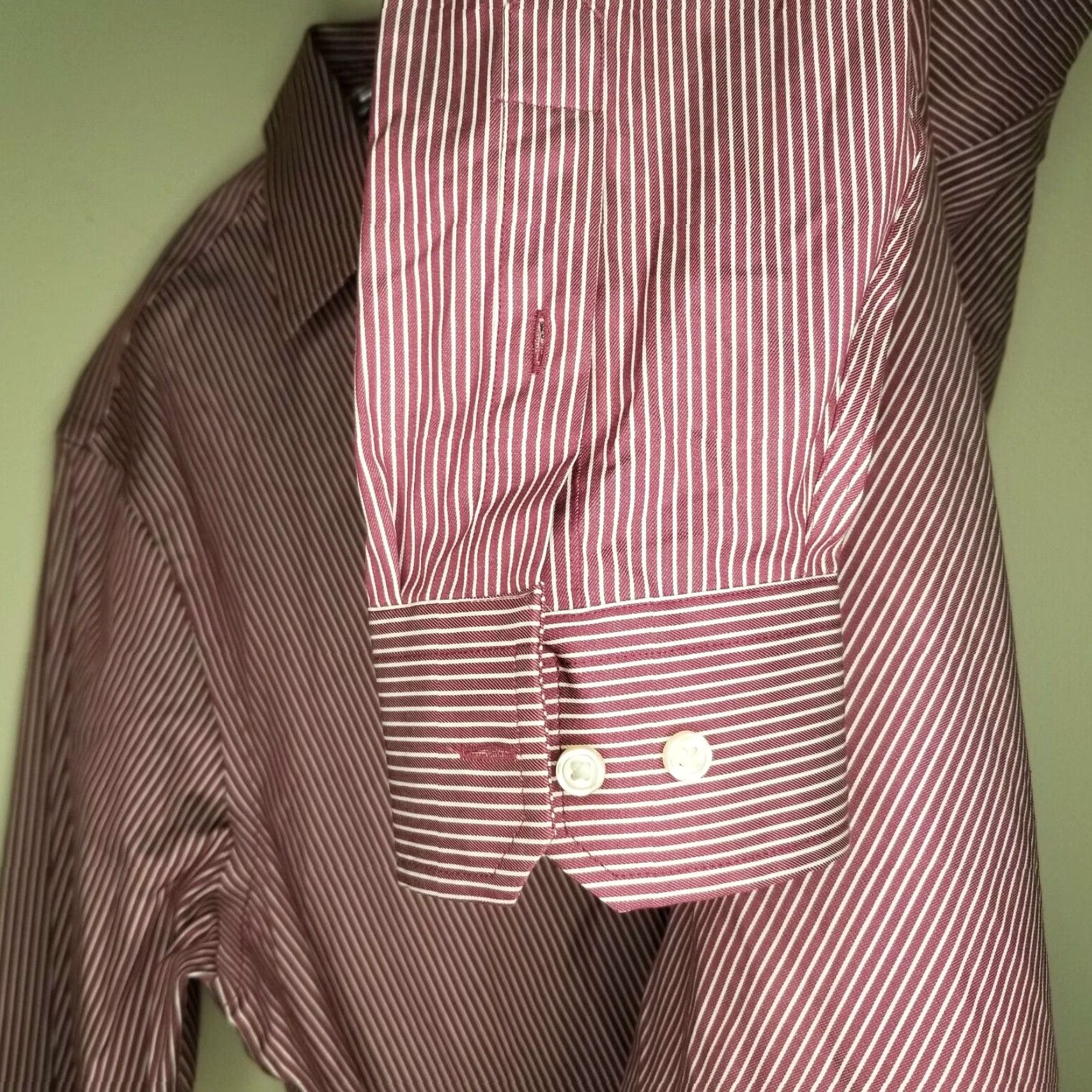 Banana Republic Banana Republic Shirt Mens Long Sleeve Button-Up Striped Purple Pink White Size L Size US L / EU 52-54 / 3 - 3 Thumbnail
