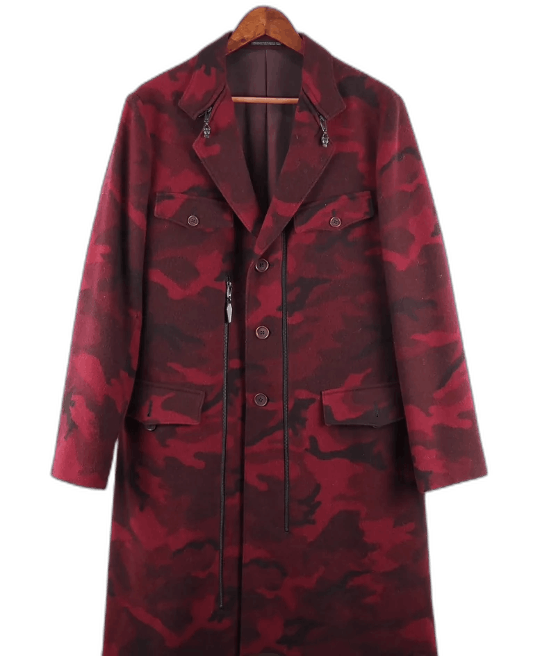 Yohji Yamamoto red camouflage gothic overcoat by yohji yamamoto Size US M / EU 48-50 / 2 - 1 Thumbnail
