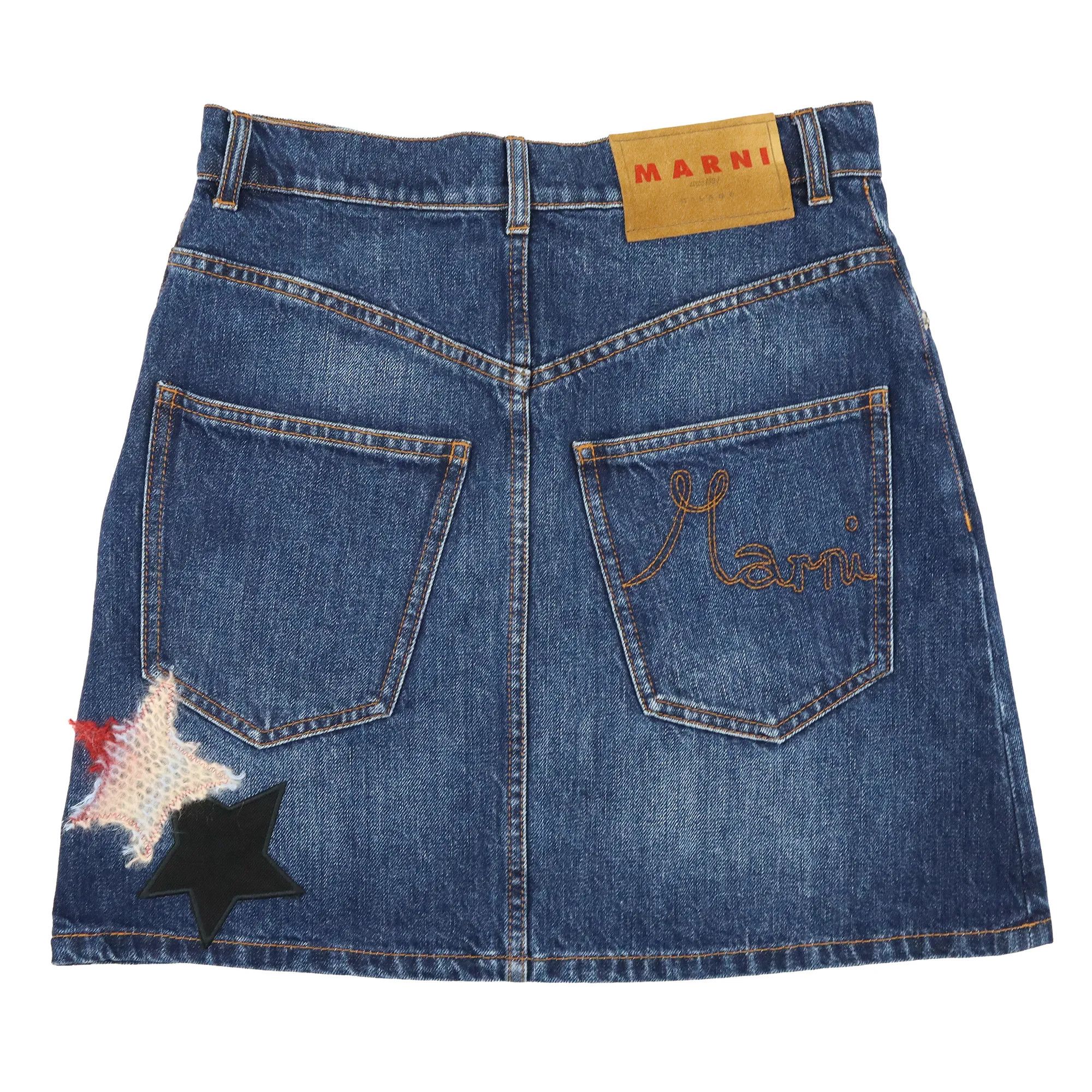 Marni o1y1125 Denim Mini Skirt in Blue Size 27" / US 4 / IT 40 - 3 Thumbnail