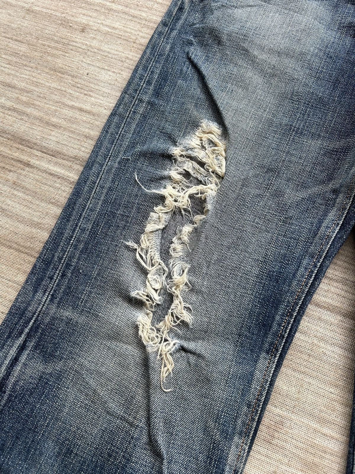 Vintage Edwin505 half Selvedge Distressed denim