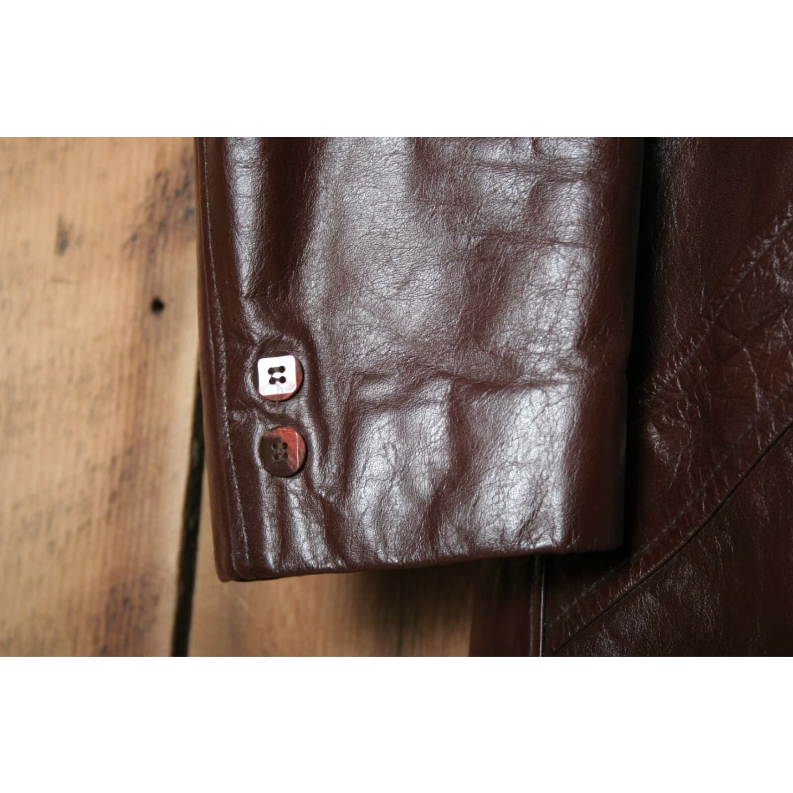 JCPenney VINTAGE JCPenney Brown Leather Car Coat w/Zip-Out Faux Fur Vest Liner Sz. L/XL Size US L / EU 52-54 / 3 - 4 Thumbnail