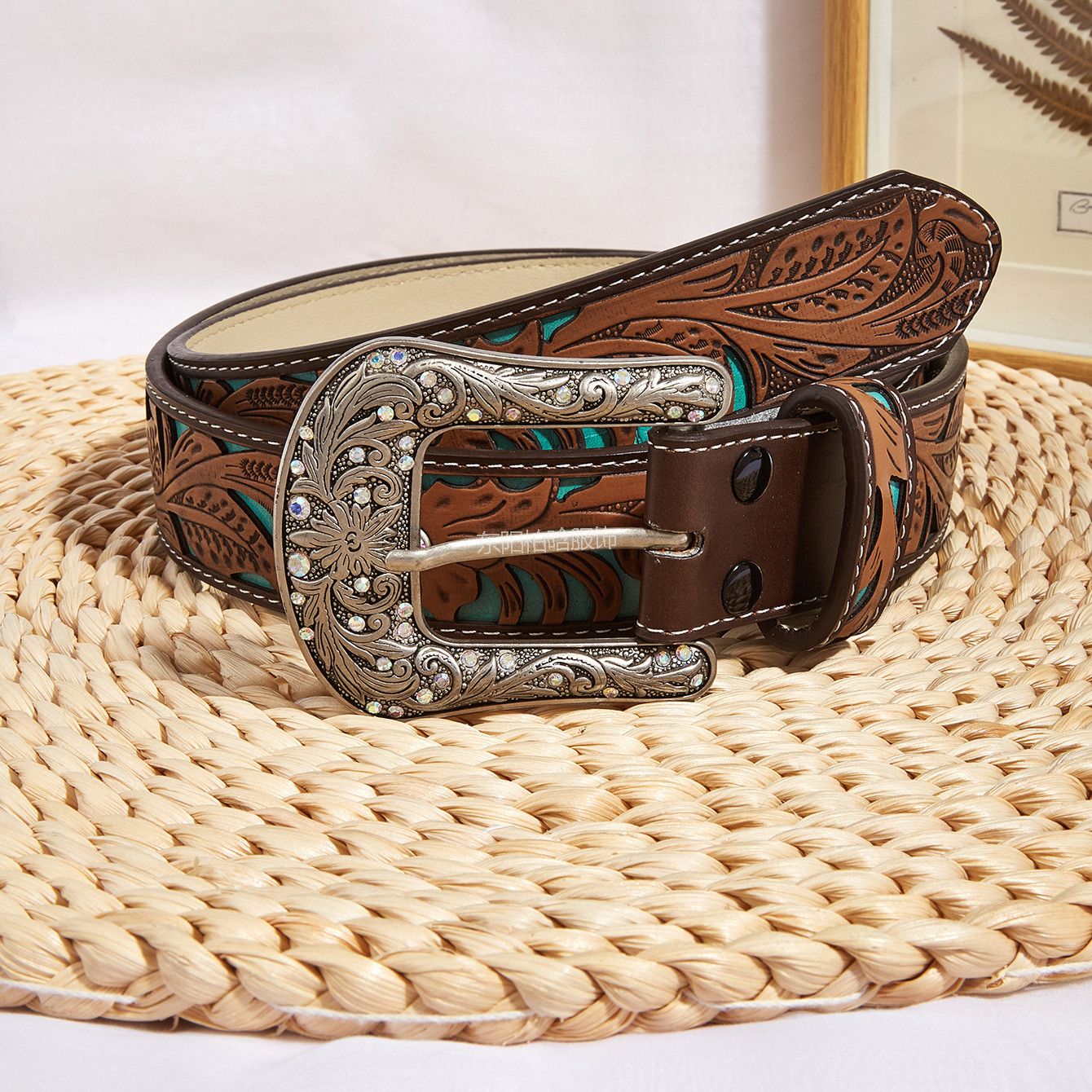 Other Cowboy Style Color Block Pu Leather Belt Size ONE SIZE - 4 Thumbnail