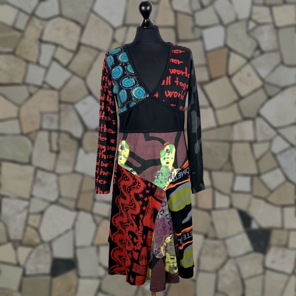 Desigual Desigual Dress L Womens Midi A-Line Multicoloured 96V2805 Size L / US 10 / IT 46 - 1 Thumbnail