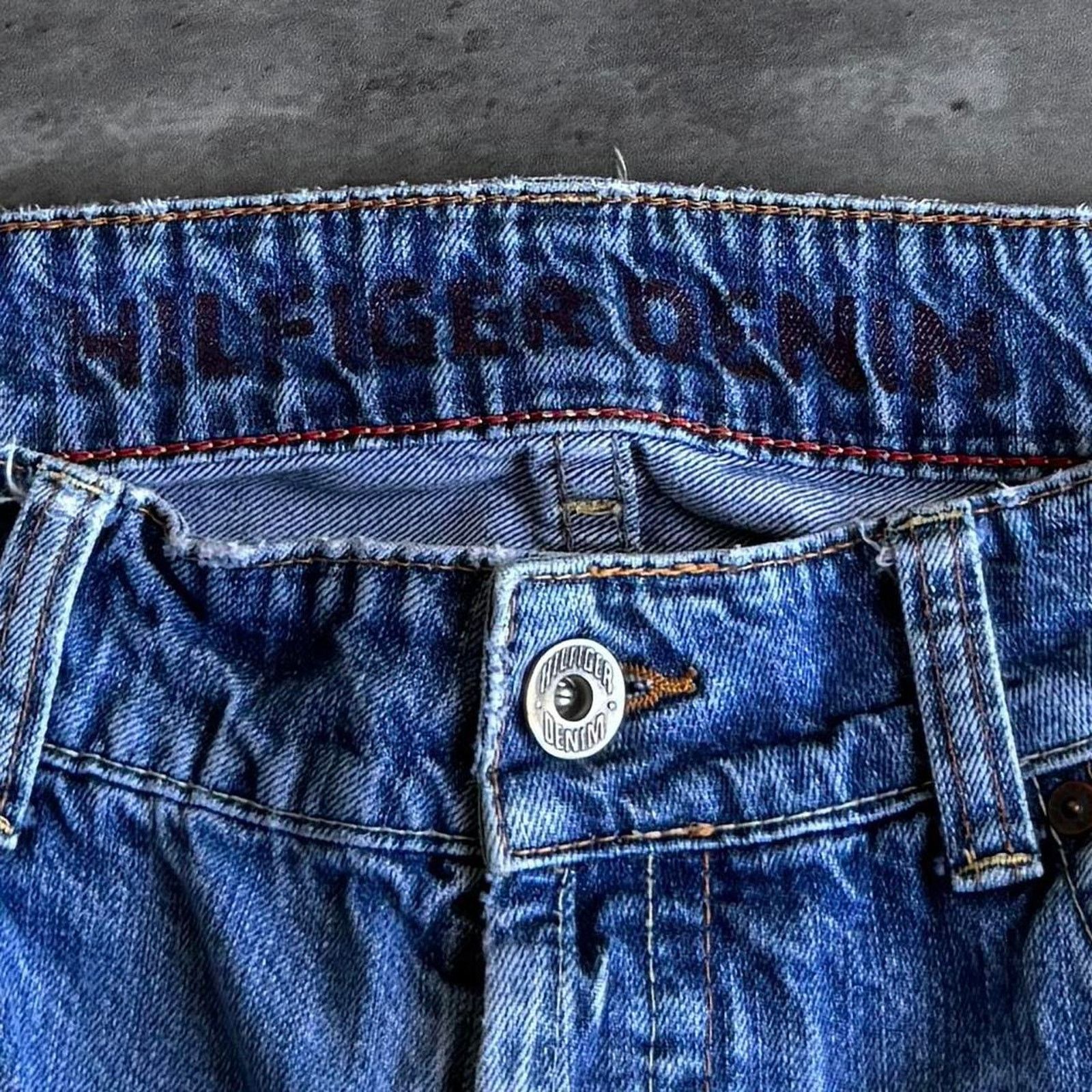 Japanese Brand × Tommy Hilfiger × Vintage Vintage Y2K Tommy Hilfiger Embroidered Baggy Opium Jeans Size US 35 - 4 Thumbnail