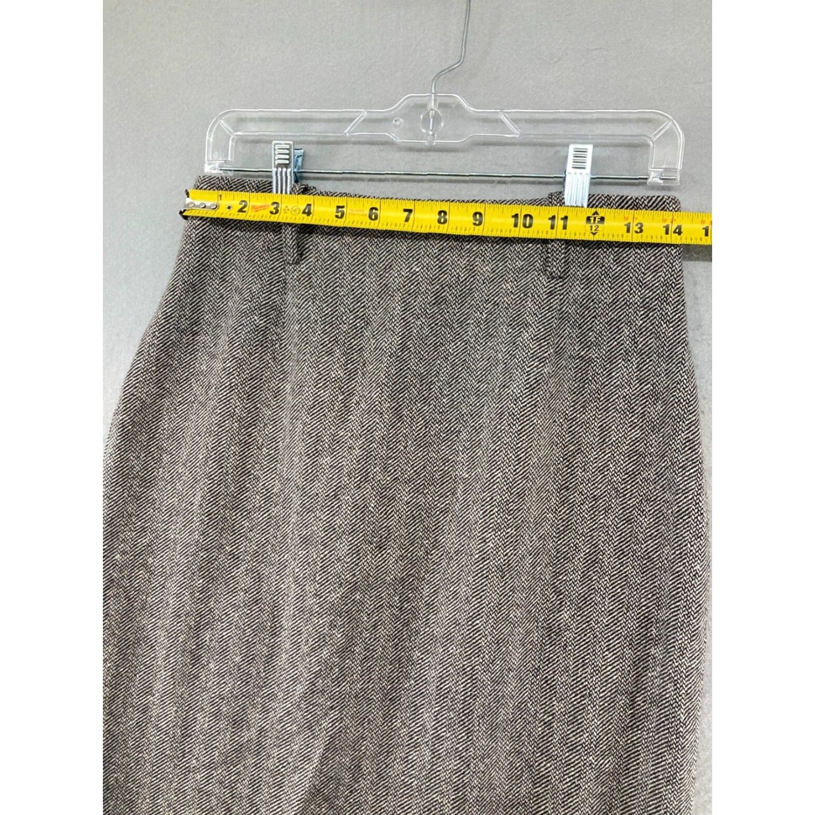 Willi Smith Willi Smith Skirt Womens Maxi Wool Black 6 Herringbone Tweed High Rise Office 80s 90s Size 28" / US 6 / IT 42 - 2 Thumbnail