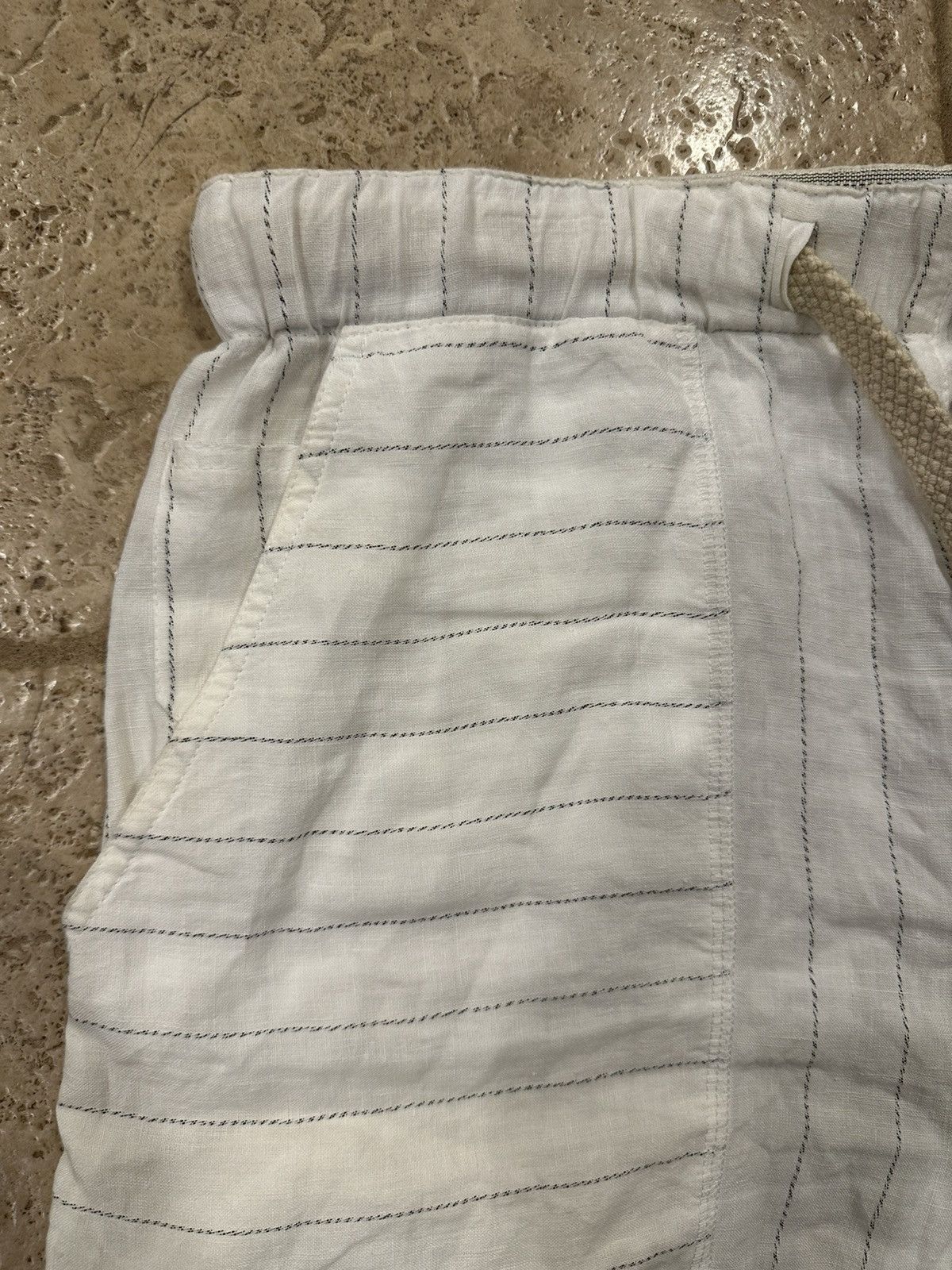 Loewe Loewe Paula Pin Stripe White Drawstring Shorts Size US 33 - 4 Thumbnail