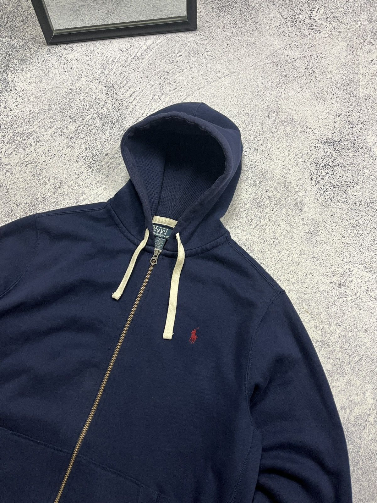 Polo Ralph Lauren × Vintage Polo Ralph Lauren Vintage Y2k Navy Red Pony Zip Hoodie Rare Size US XXL / EU 58 / 5 - 3 Thumbnail