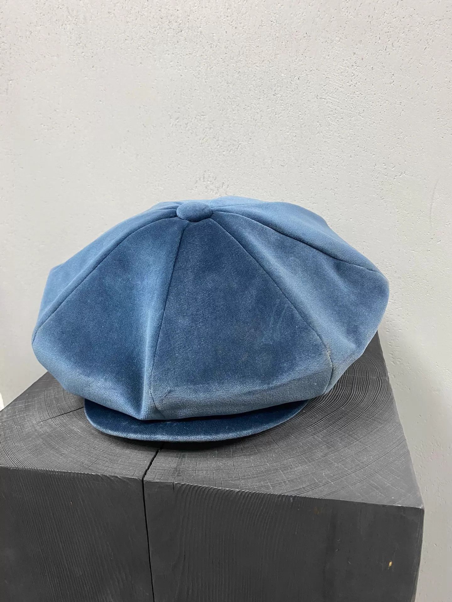Number (N)ine Number (N)ine x NIEDIECK BlueVelvet Octagonal Newsboy Cap Size ONE SIZE - 4 Thumbnail