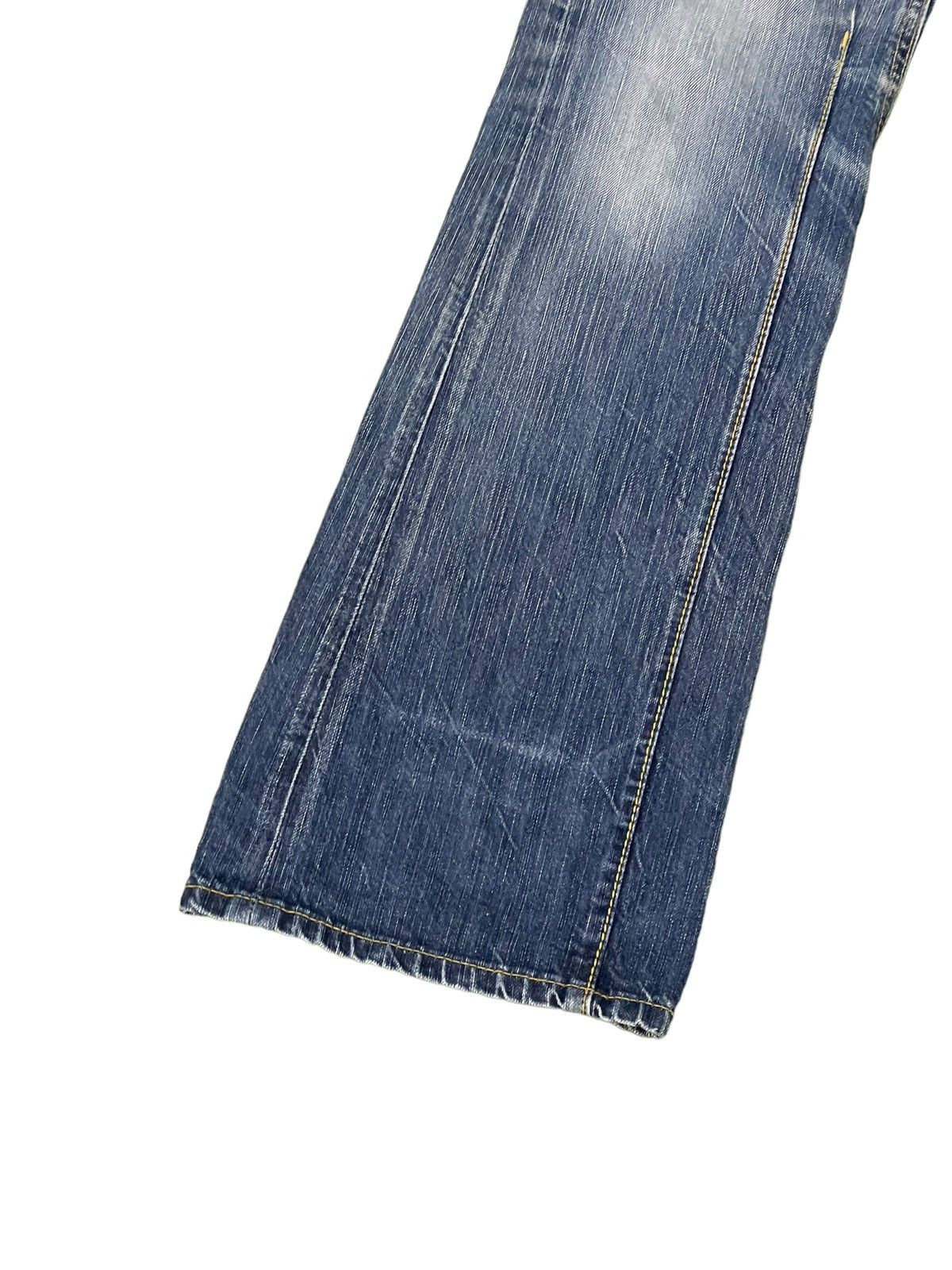 Japanese Brand Flare Jeans Edwin Faded Distres Low Rise Boot Cut 8🟦7 Size US 30 / EU 46 - 5 Thumbnail