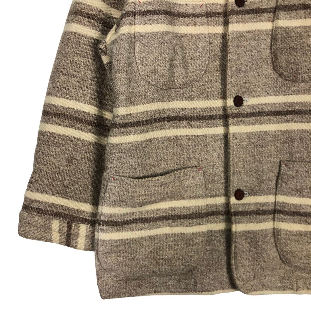 Issey Miyake 🔥Vtg Wool Jacket Chore Striped L.Montagne & Fils Worker Size US L / EU 52-54 / 3 - 4 Thumbnail
