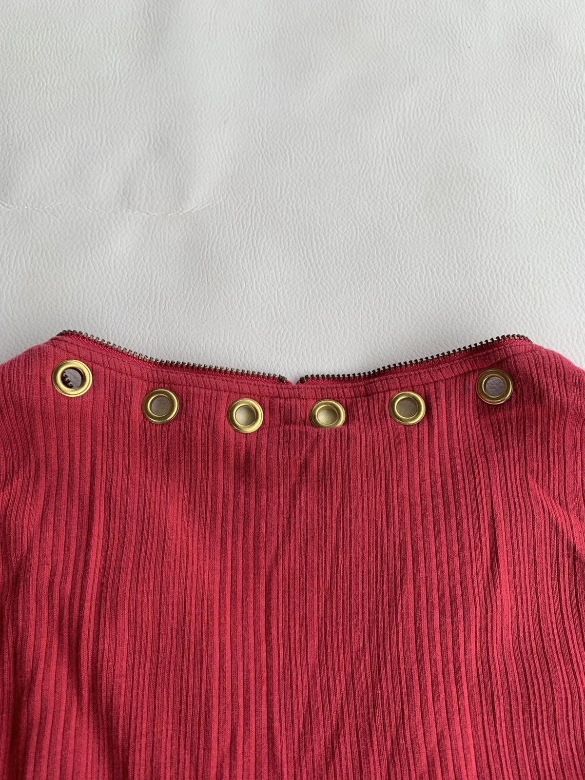 Japanese Brand 5th Street Pink Zip Collar Studded Long Sleeve Size M / US 6-8 / IT 42-44 - 12 Thumbnail
