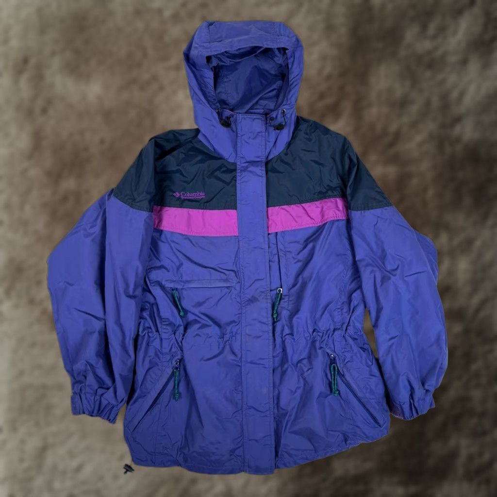 Pinko VINTAGE Columbia Jacket Womens M Purple Navy Pink Hooded Ski Parka 90s Size M / US 6-8 / IT 42-44 - 1 Thumbnail