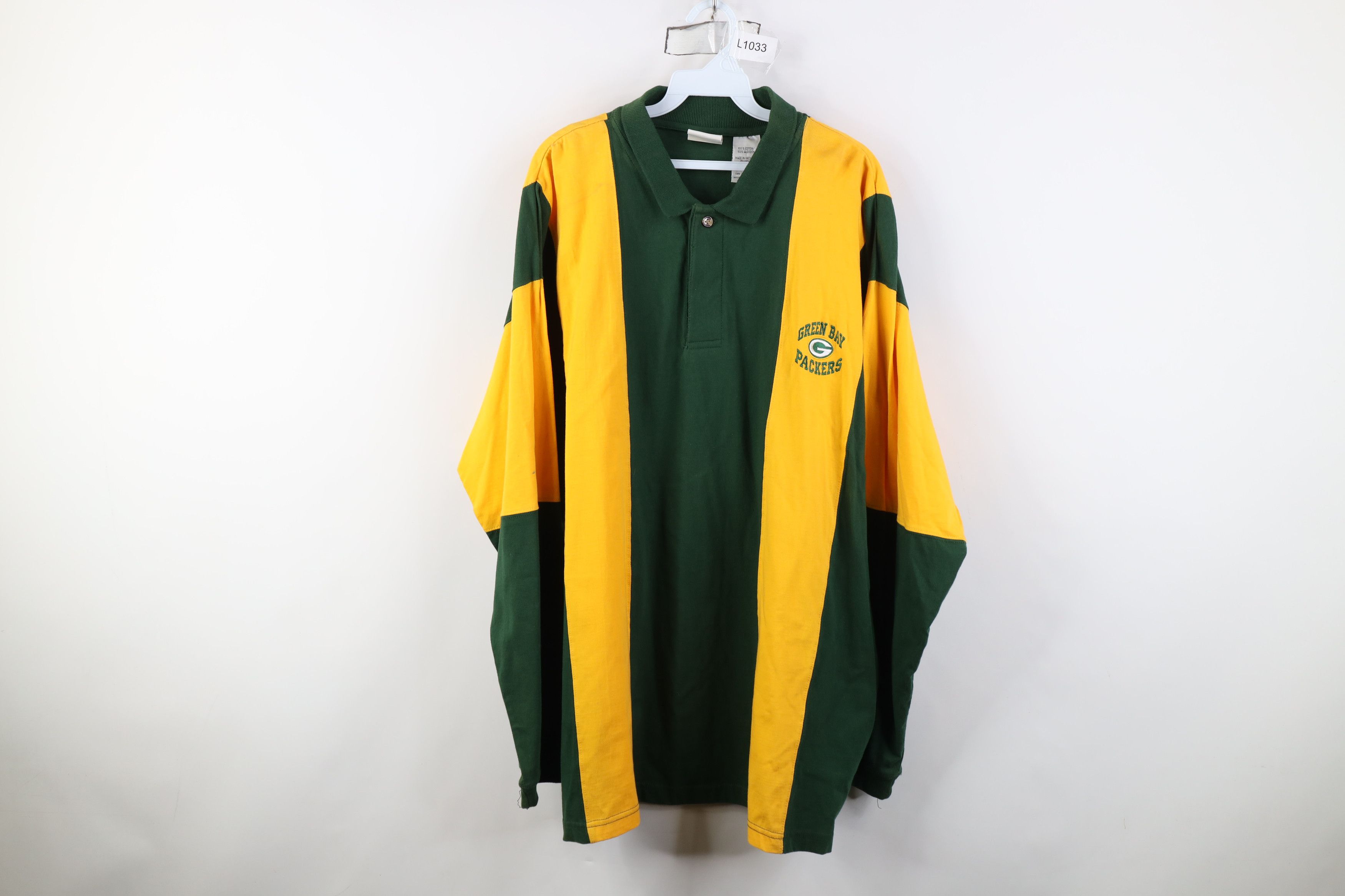 Vintage Vintage 90s Green Bay Packers Long Sleeve Polo Shirt Size US XL / EU 56 / 4 - 1 Thumbnail