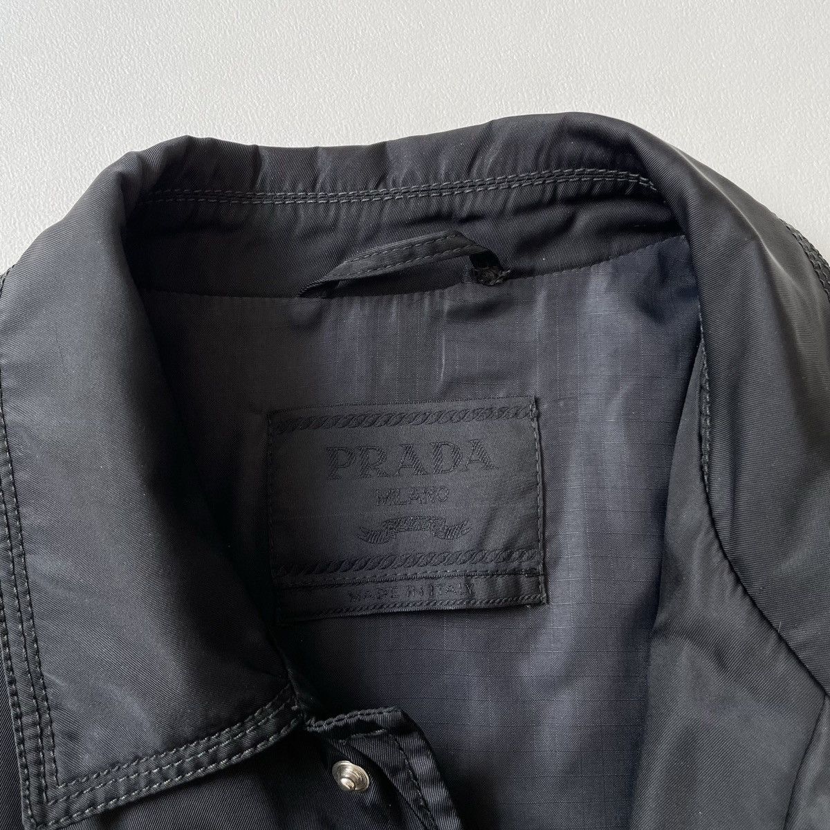 Prada Mid 90s Black Nylon Utility Jacket Size US XL / EU 56 / 4 - 3 Thumbnail