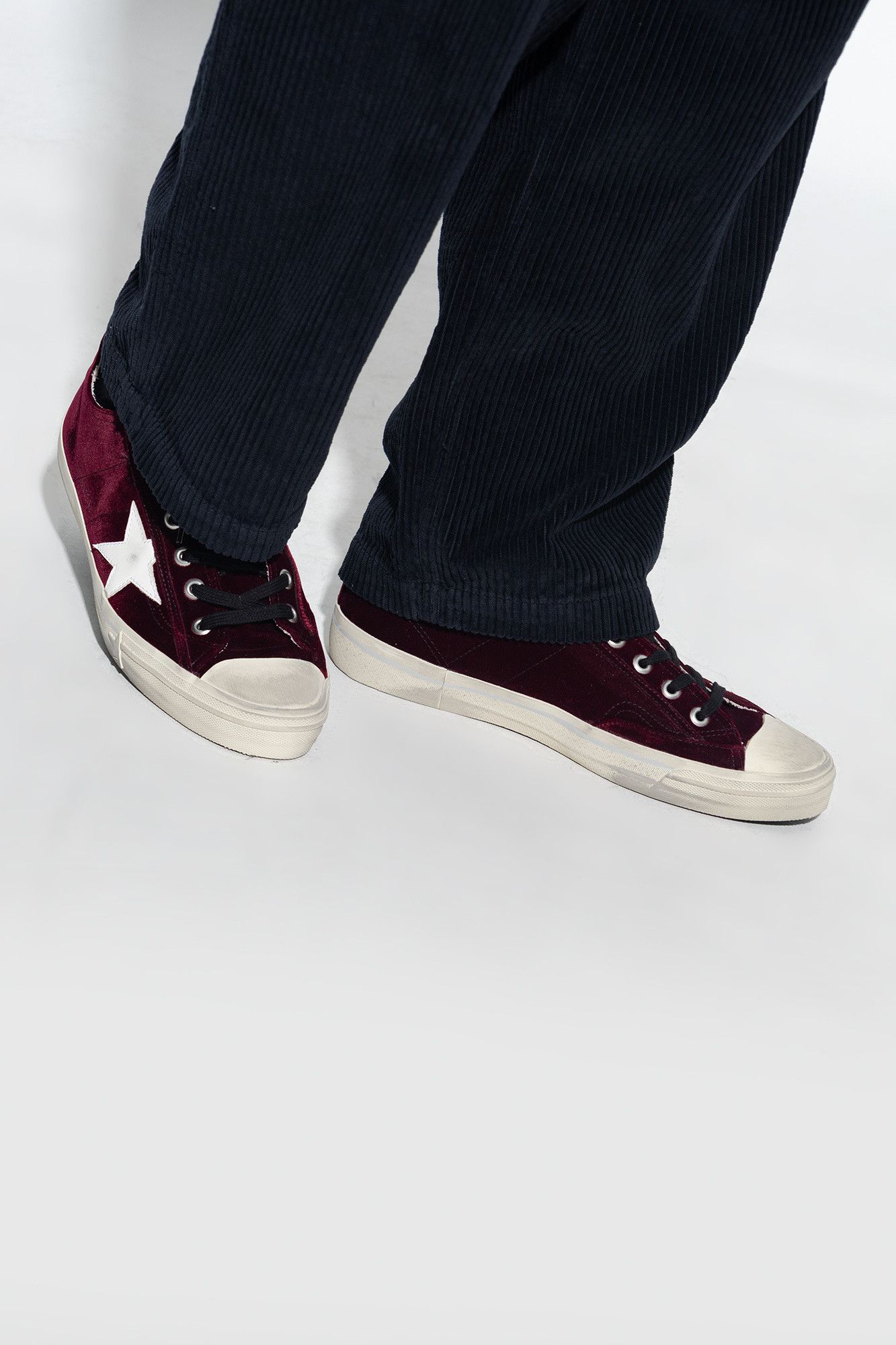 DELUXE × Golden Goose Golden Goose VSTAR2 Velvet Burgundy Made In Italy Sneakers Size US 7 / EU 40 - 1 Thumbnail