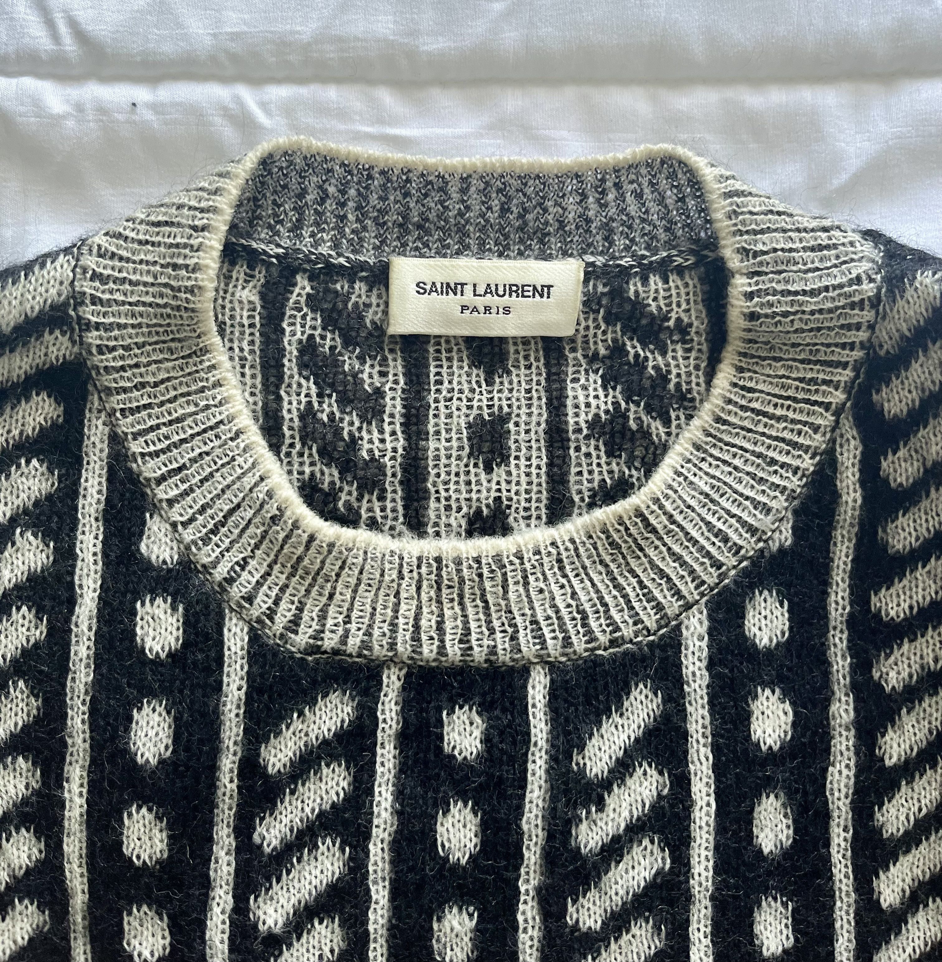 Saint Laurent Paris Knit B/W Sweater Size US S / EU 44-46 / 1 - 3 Thumbnail