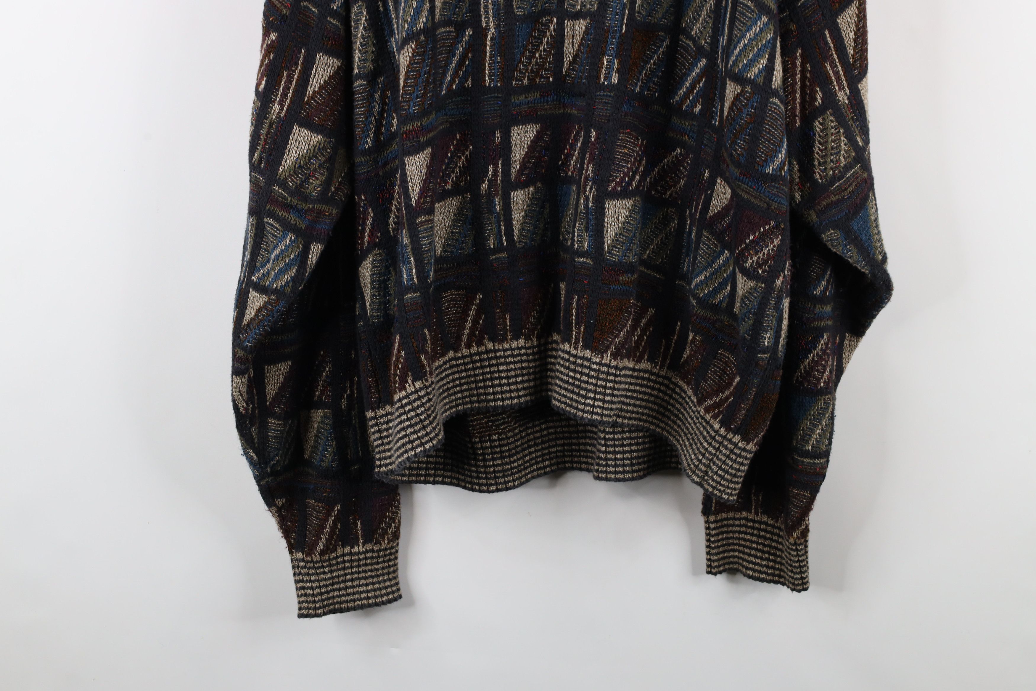 Vintage Vintage 90s Coogi Style Rainbow Checkered Knit Sweater USA Size US L / EU 52-54 / 3 - 10 Thumbnail
