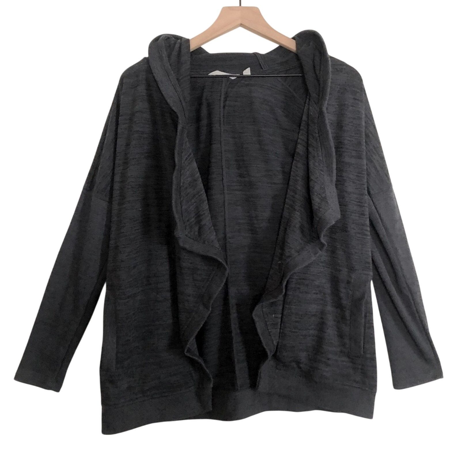 Athleta Athleta Cardigan Dark Gray Hooded Long Sleeve Sweater Size M / US 6-8 / IT 42-44 - 1 Thumbnail
