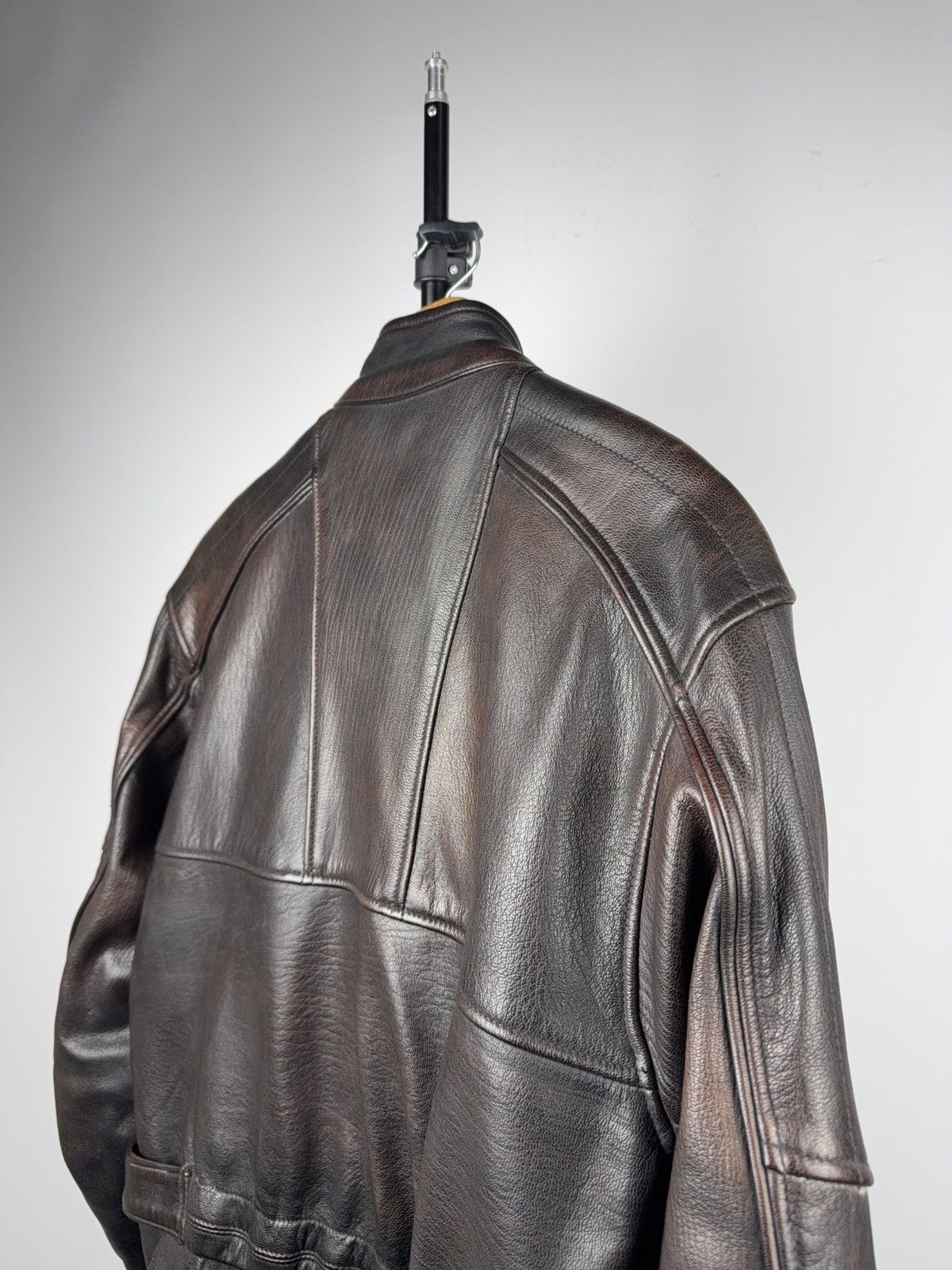 Genuine Leather 90s AJS Biker Moto Leather Motorcycle Jacket Armor Size 50 Size US M / EU 48-50 / 2 - 13 Thumbnail