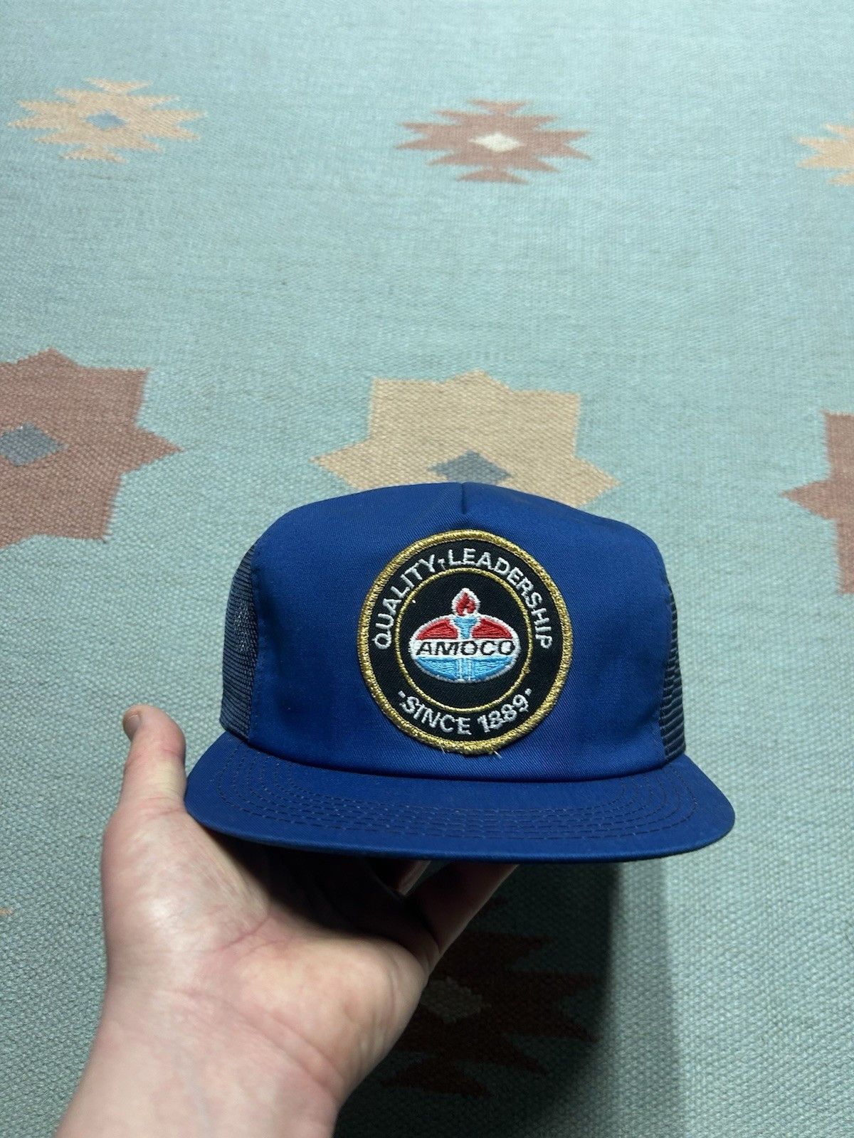 Vintage Vtg 80s trucker hat Amoco oil gas patch petroleum made USA Size ONE SIZE - 2 Thumbnail