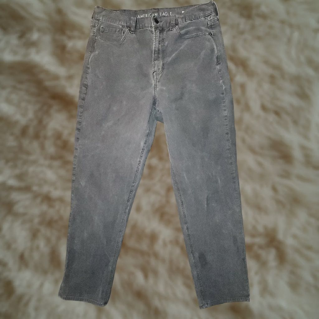 American Eagle Outfitters VINTAGE American Eagle Corduroy Jeans Women's 10 Gray High Rise Preppy City Mom Size 32" / US 10 / IT 46 - 1 Thumbnail